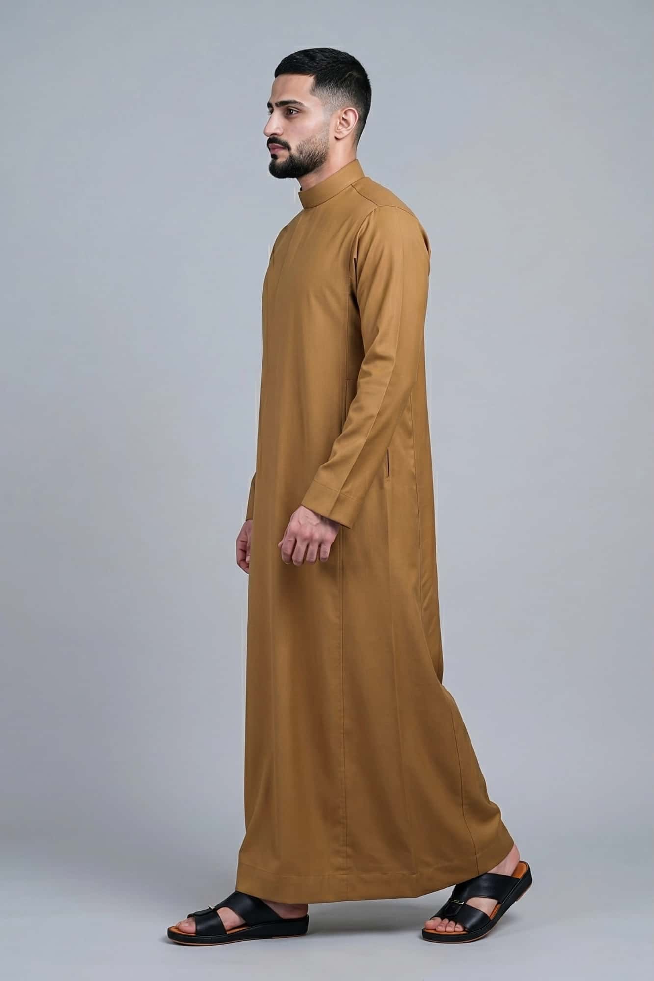 China Wool Gold Ochre Saudi Thobe 4