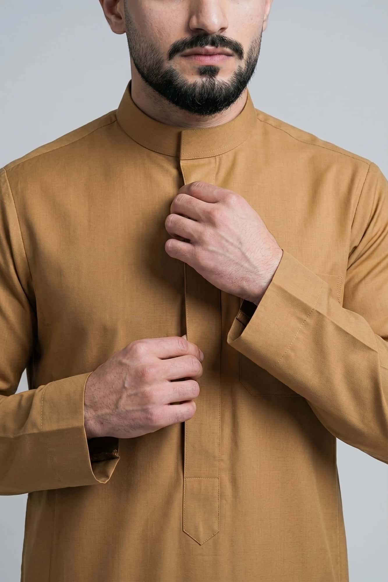 China Wool Gold Ochre Saudi Thobe 6