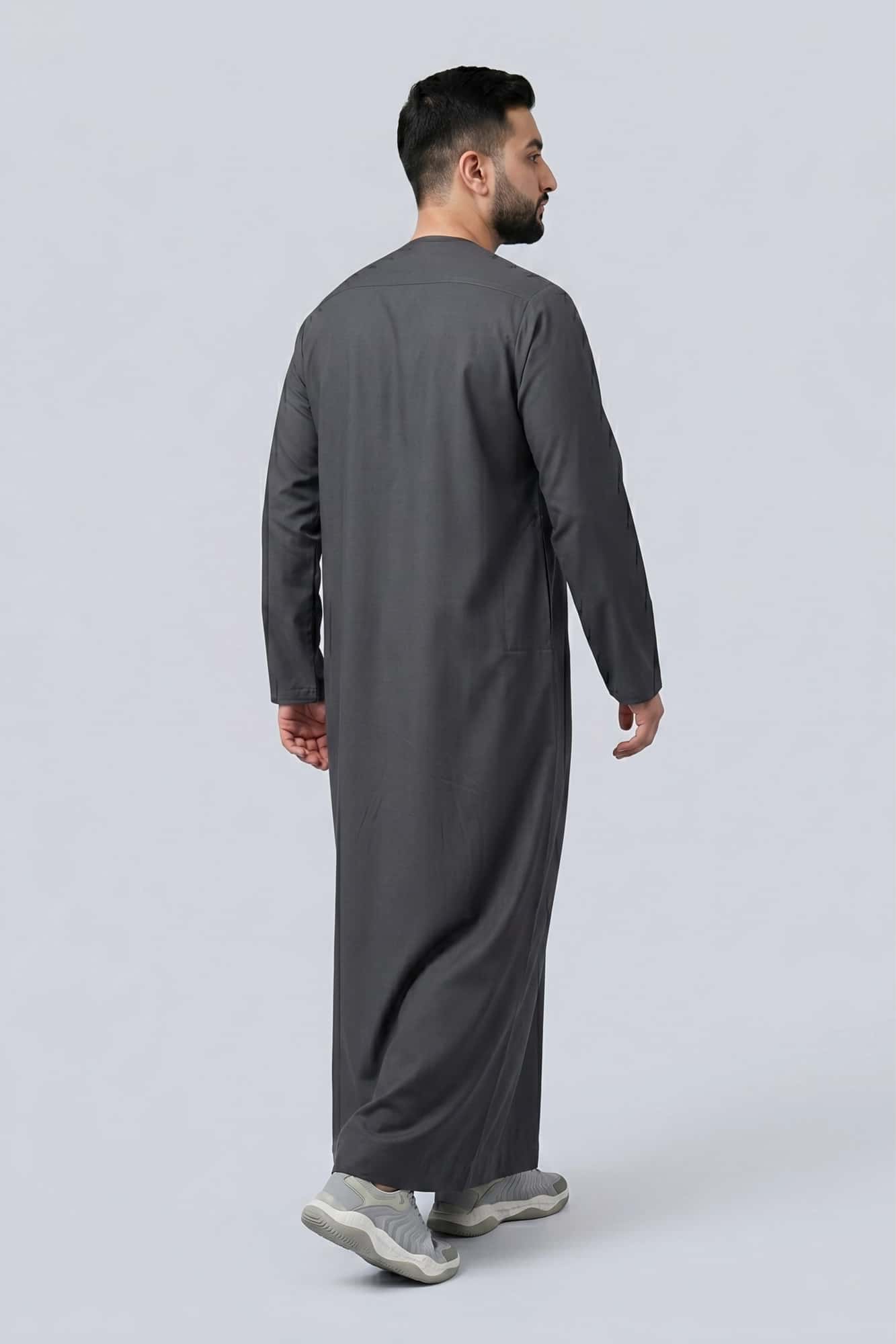 Dark Steel Gray Omani Thobe 11