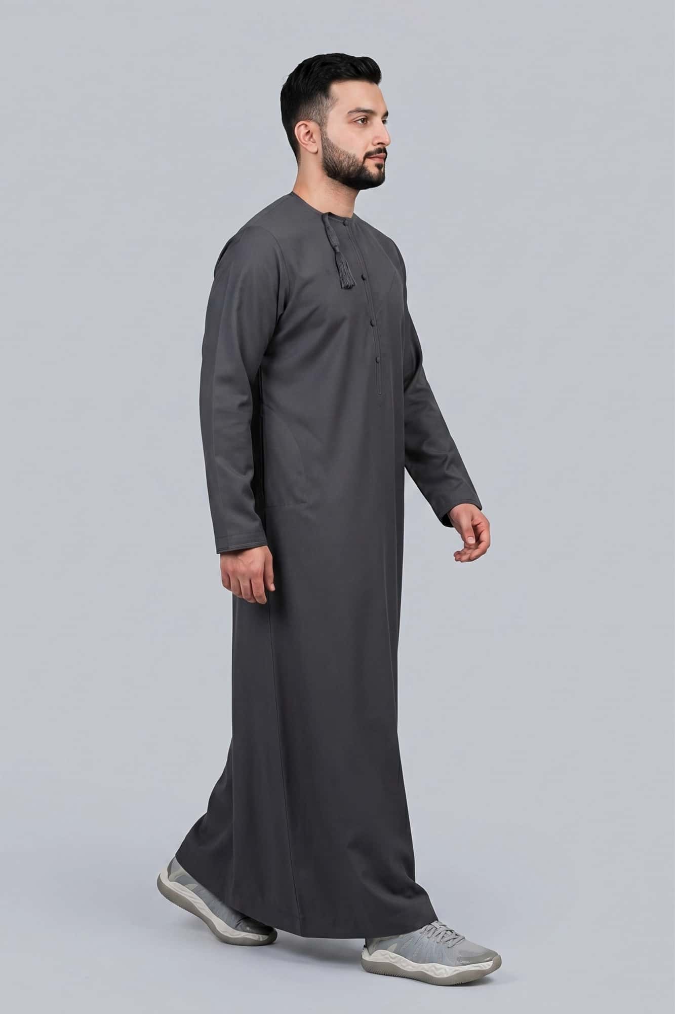Dark Steel Gray Omani Thobe 3