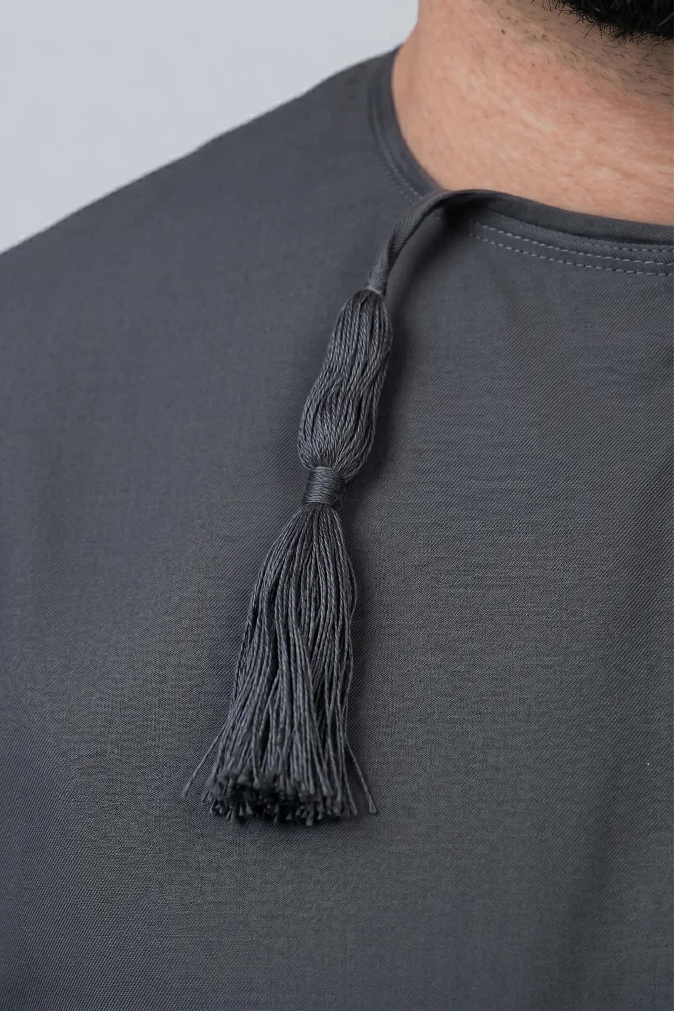 Dark Steel Gray Omani Thobe 5