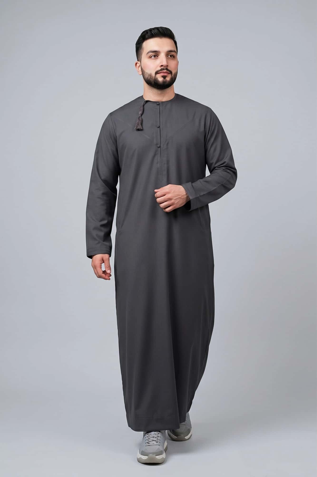 Dark Steel Gray Omani Thobe 6