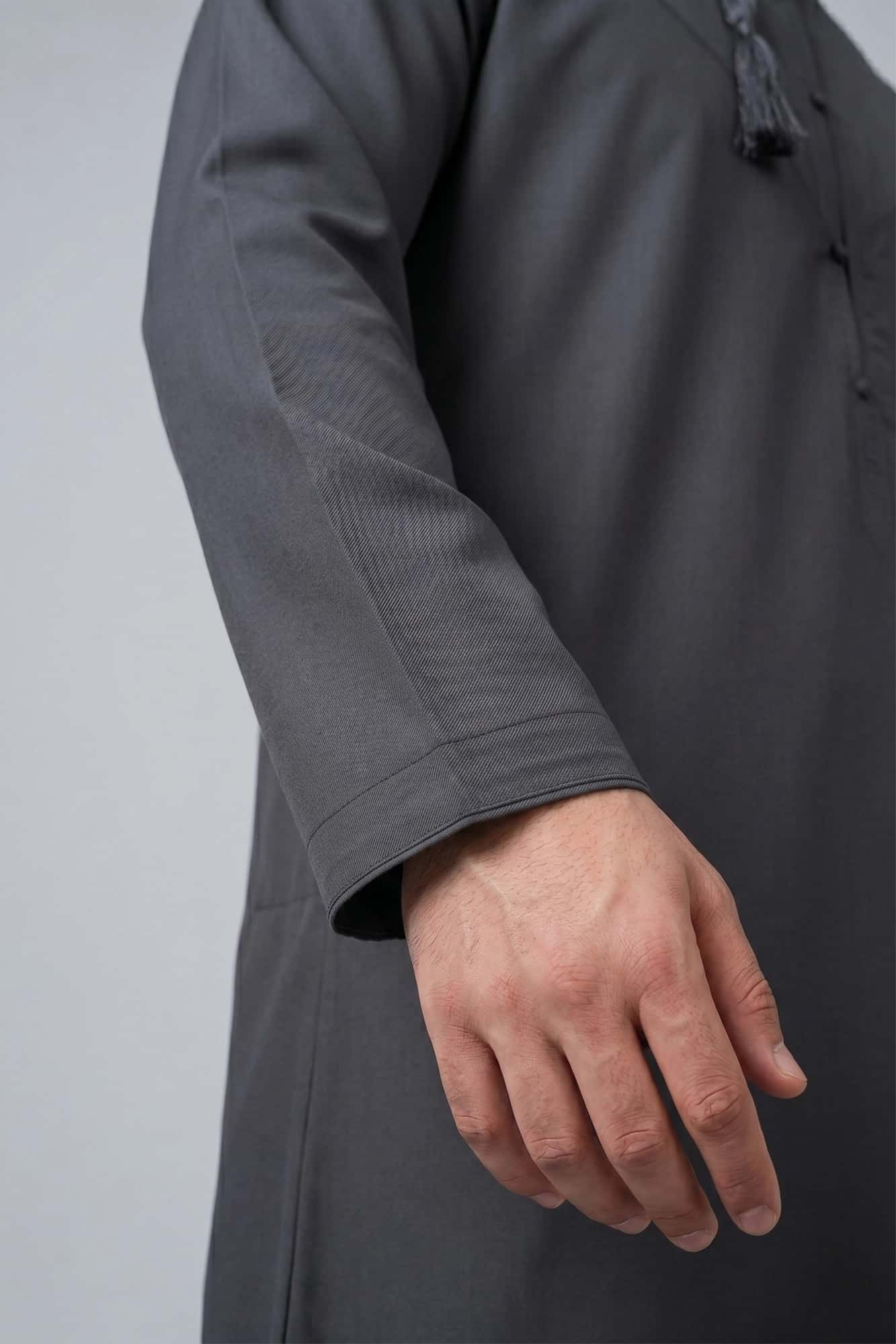 Dark Steel Gray Omani Thobe 8