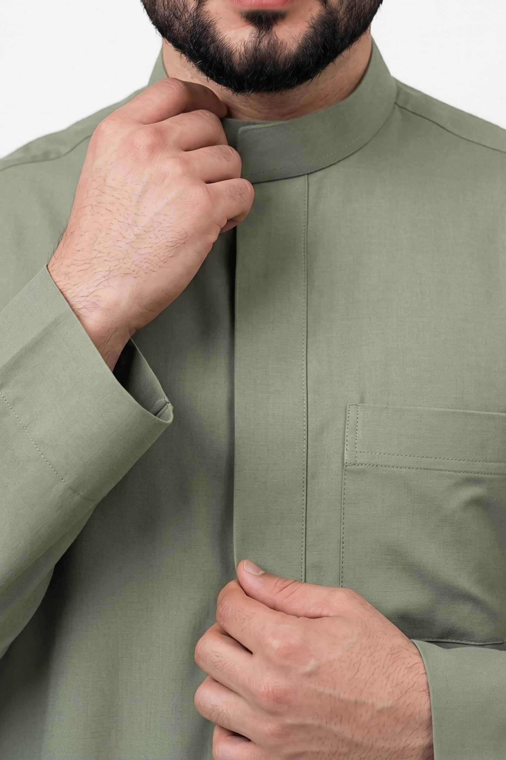 Dusty Olive Saudi Thobe 5