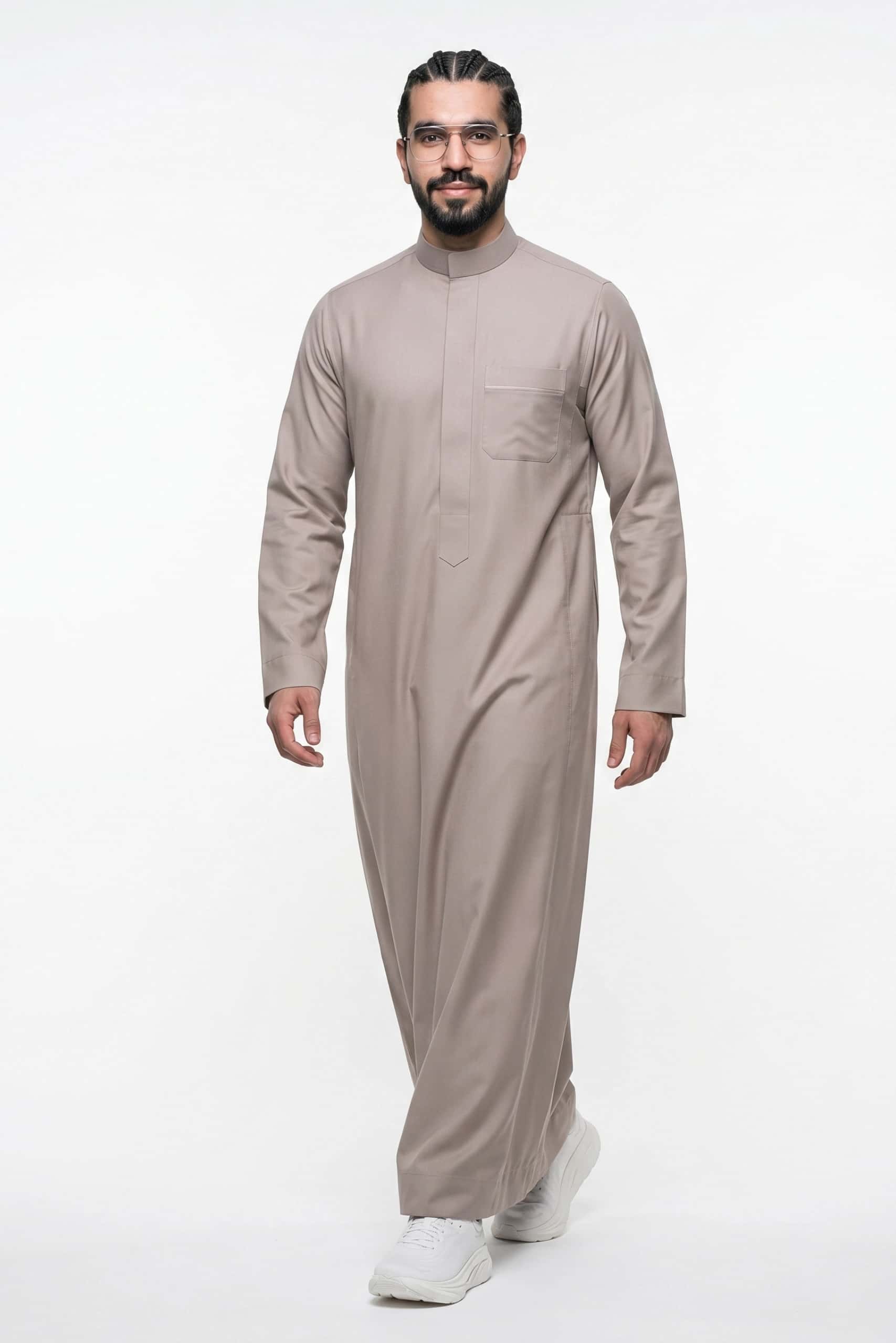 Muted Taupe Saudi Thobe 3