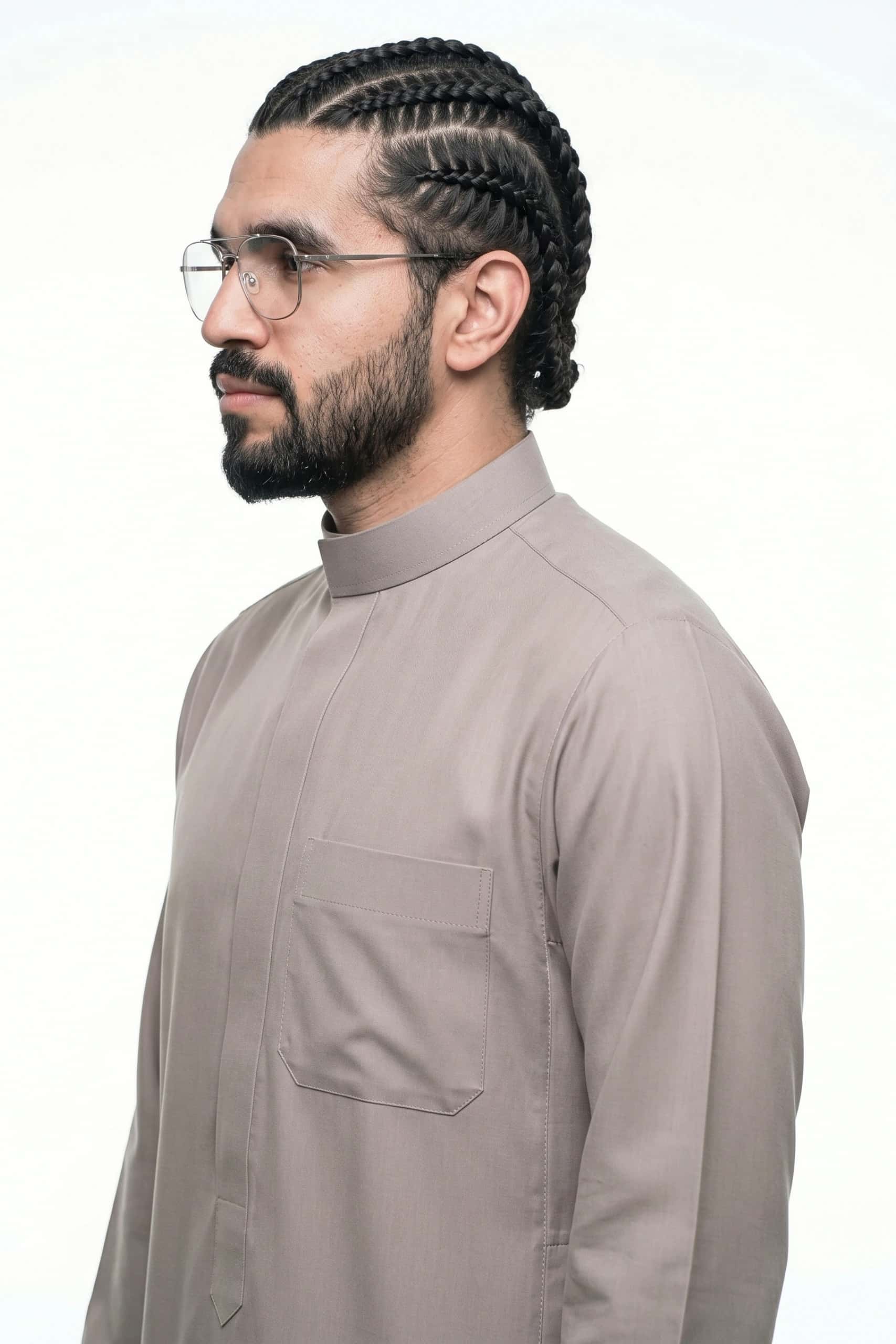 Muted Taupe Saudi Thobe 4