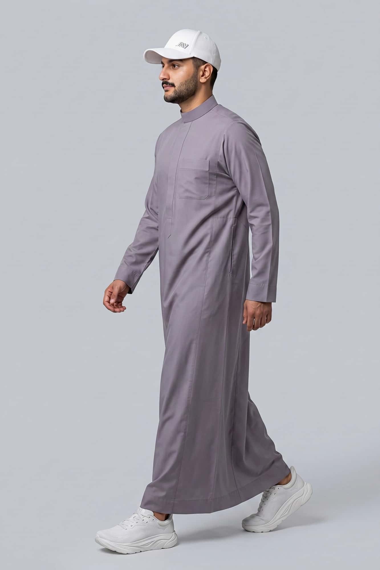 Mystic Grey Saudi Thobe - China Wool 4