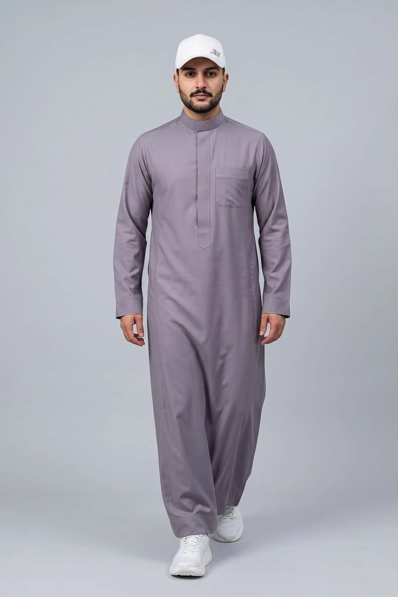 Mystic Grey Saudi Thobe - China Wool 3