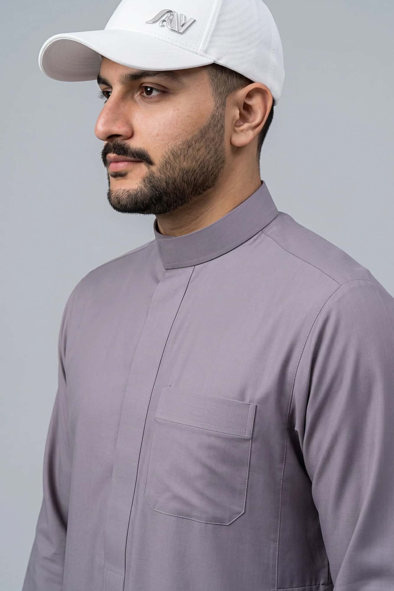 Mystic Grey Saudi Thobe - China Wool 7
