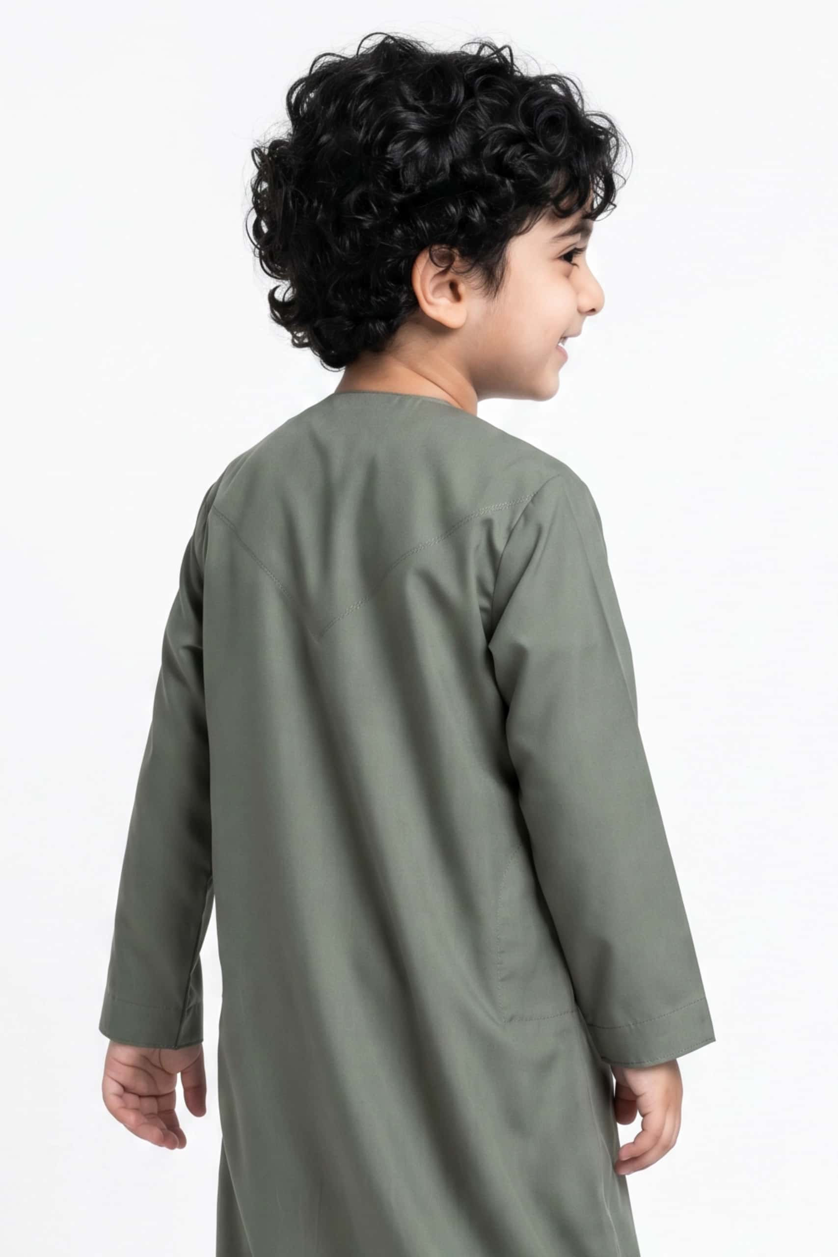 Sage Green Kids Thobe 5