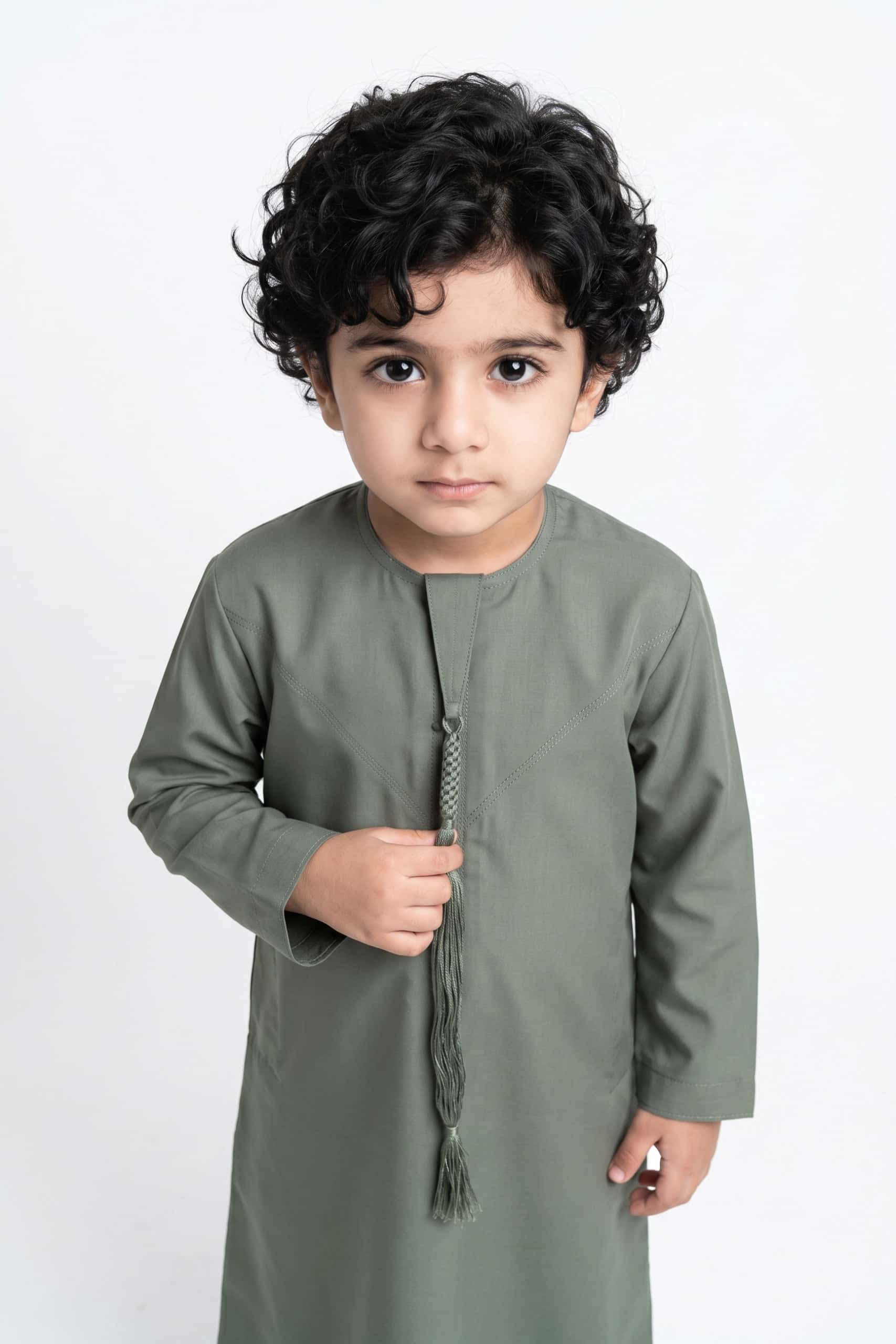 Sage Green Kids Thobe 7