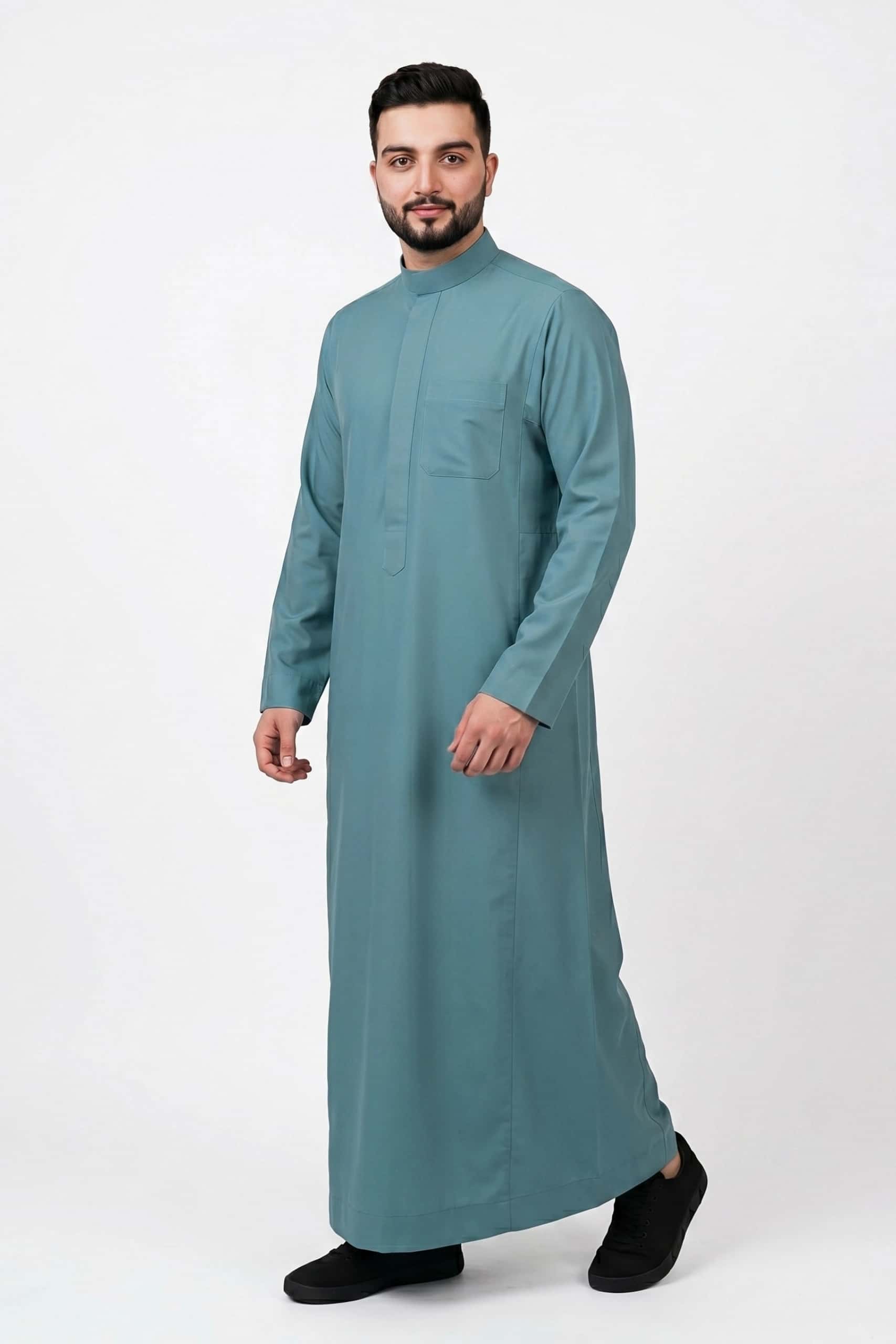 Soft Teal Saudi Thobe 4