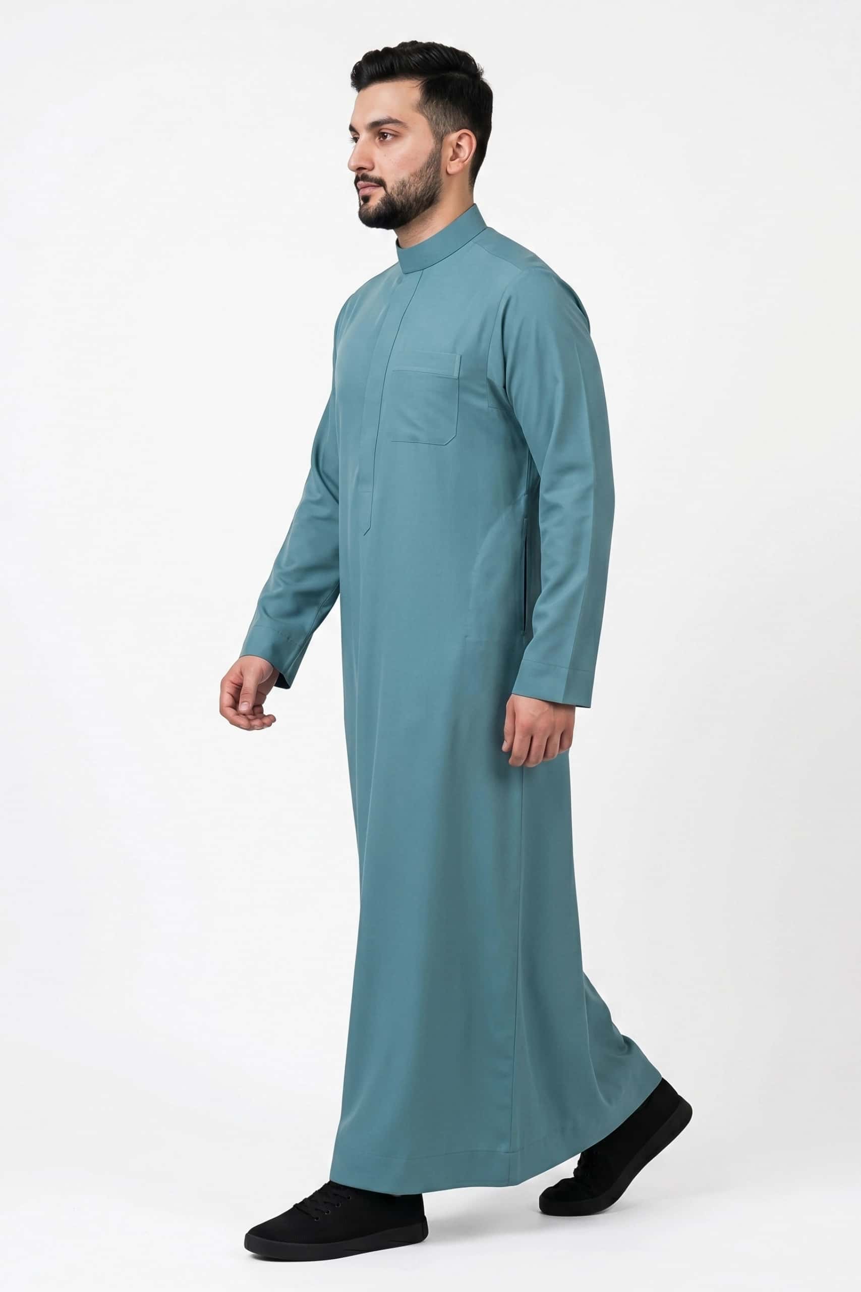 Soft Teal Saudi Thobe 6