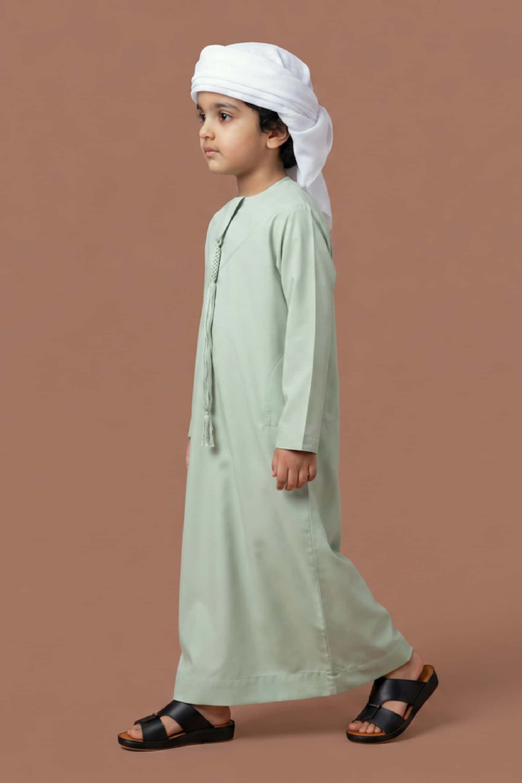 Tender Pastel Green Kids Thobe 5
