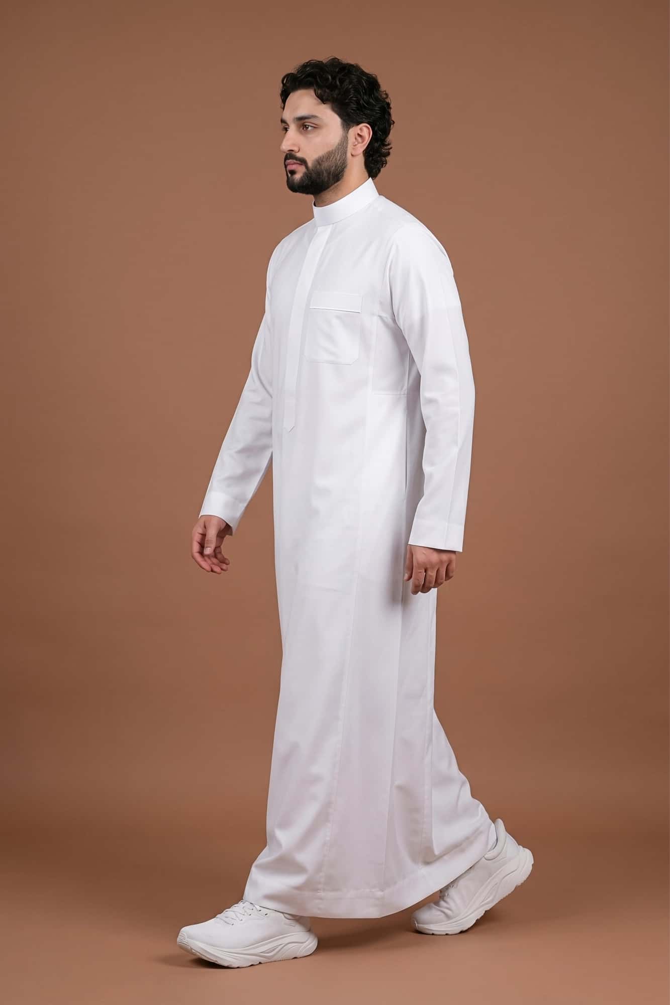 White Saudi Thobe - China Wool 8