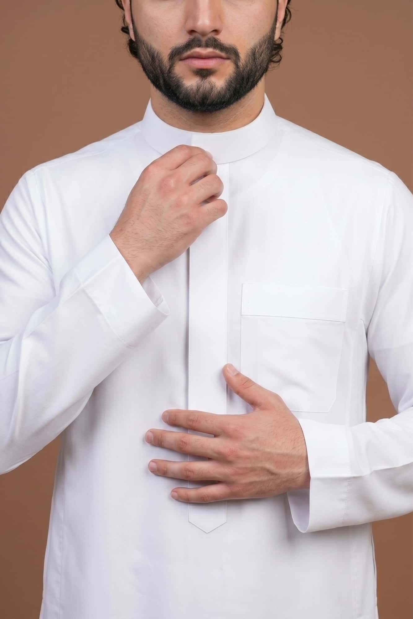 White Saudi Thobe - China Wool 4