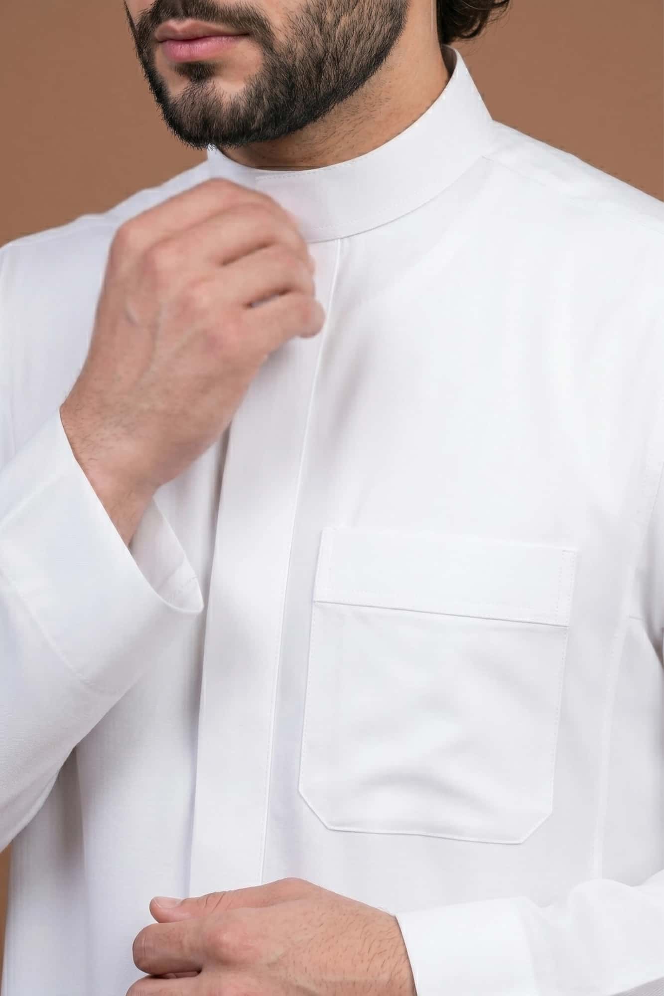 White Saudi Thobe - China Wool 5