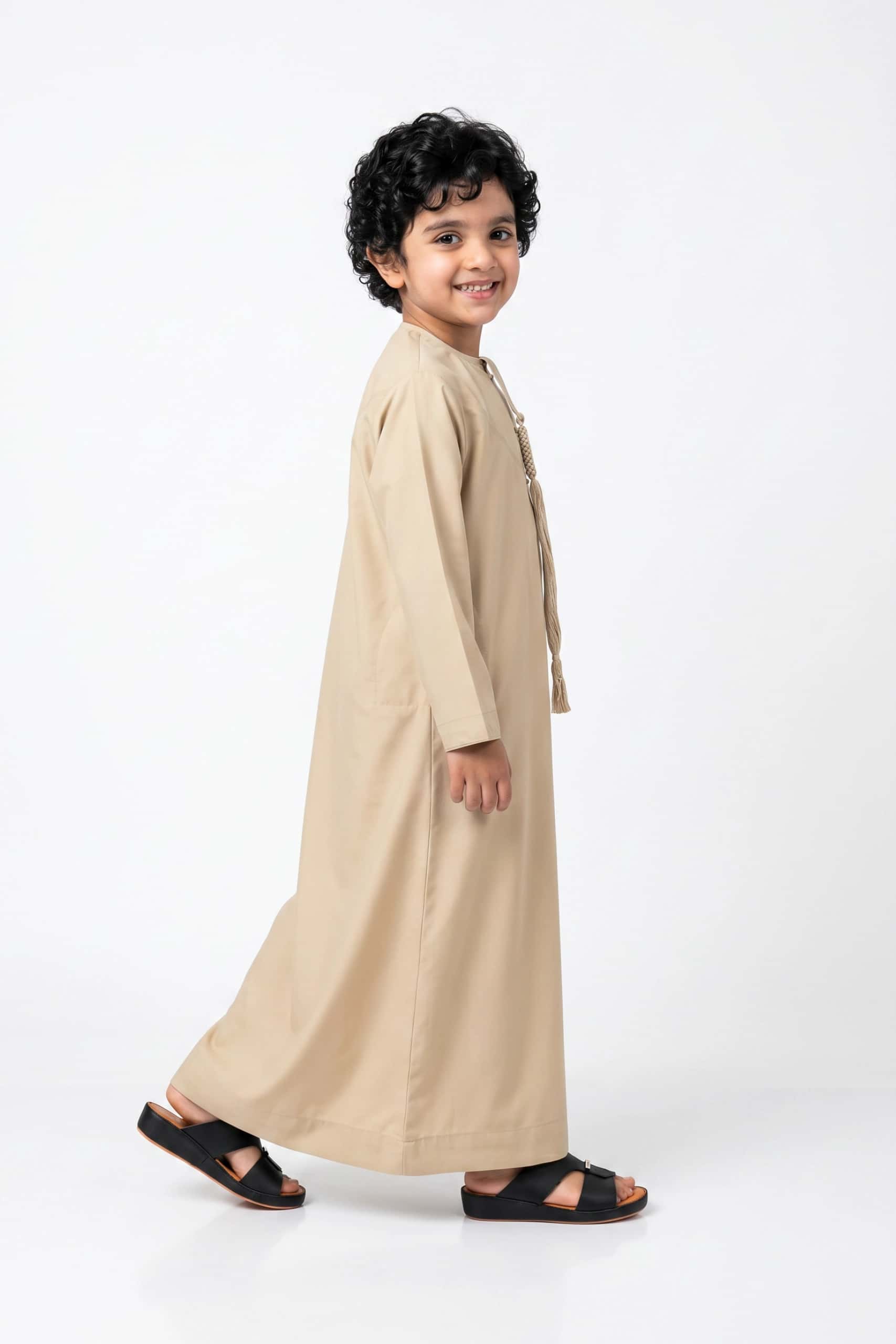 Light Khaki Kids Thobe 5