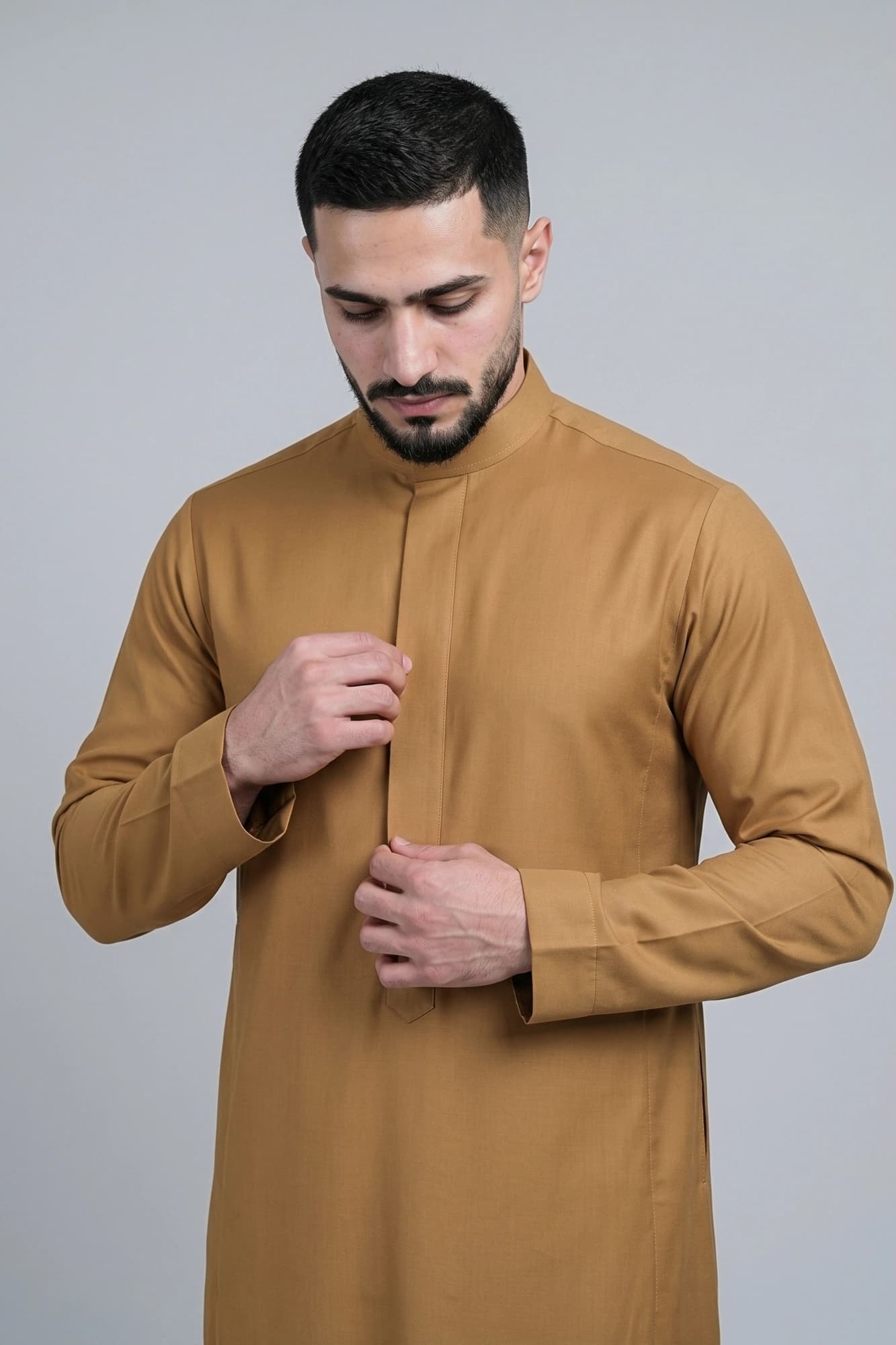 China Wool Gold Ochre Saudi Thobe