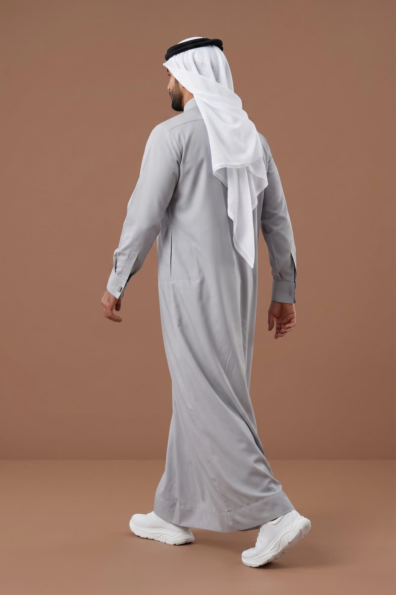 Cool Light Grey Qatari Thobe - Spun Polyester