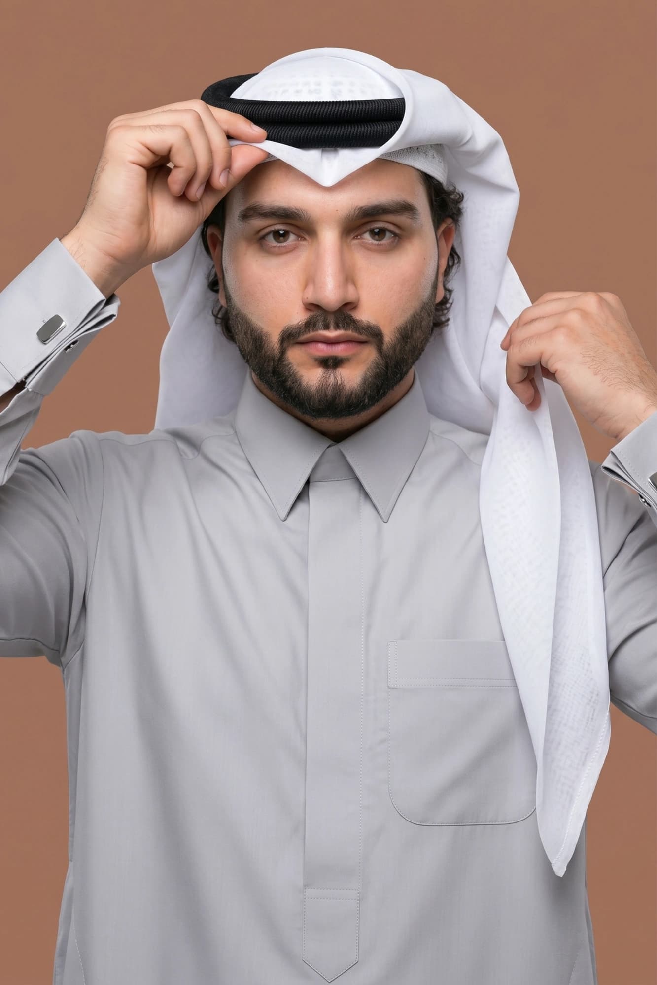 Cool Light Grey Qatari Thobe - Spun Polyester