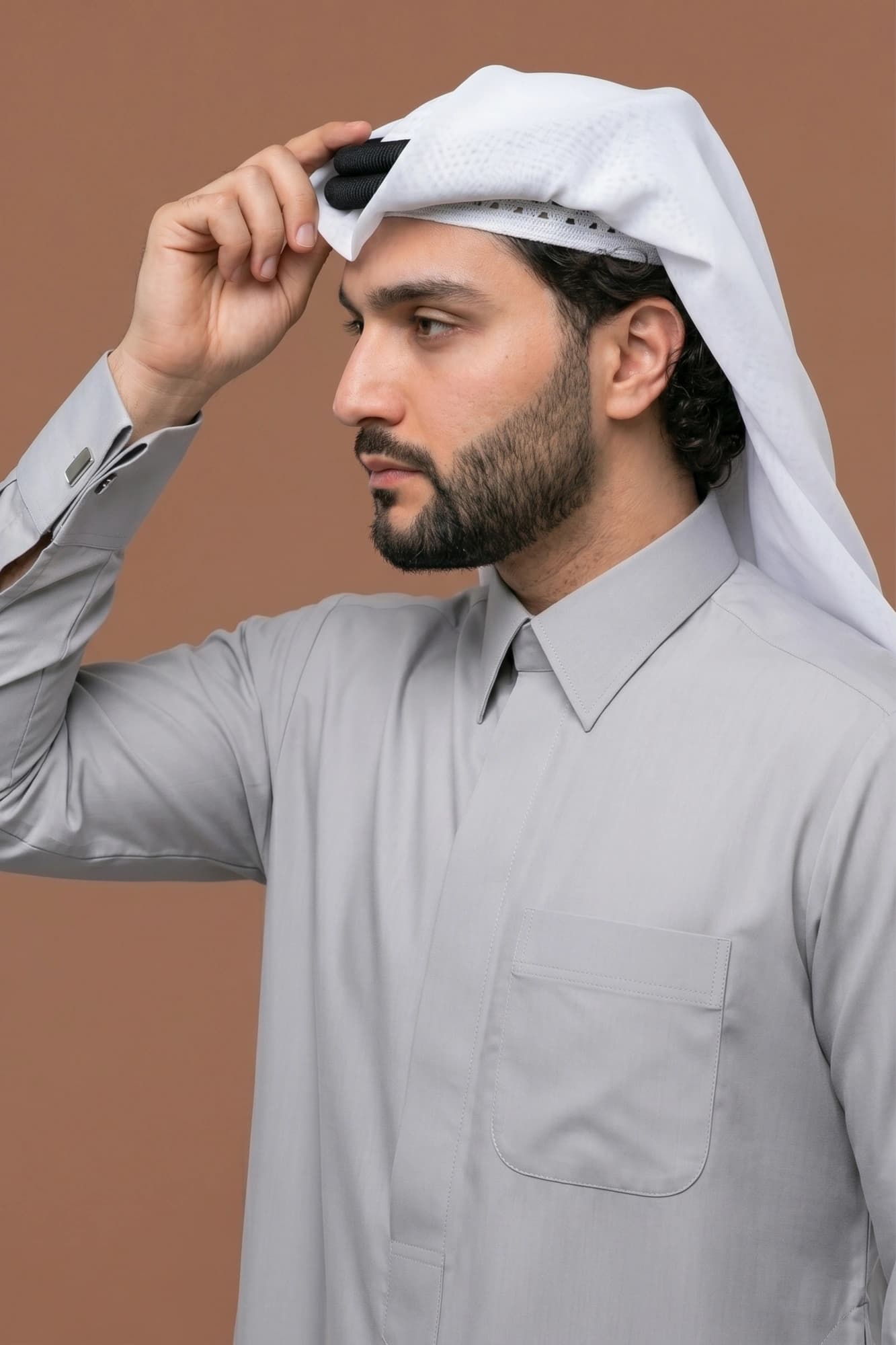 Cool Light Grey Qatari Thobe - Spun Polyester
