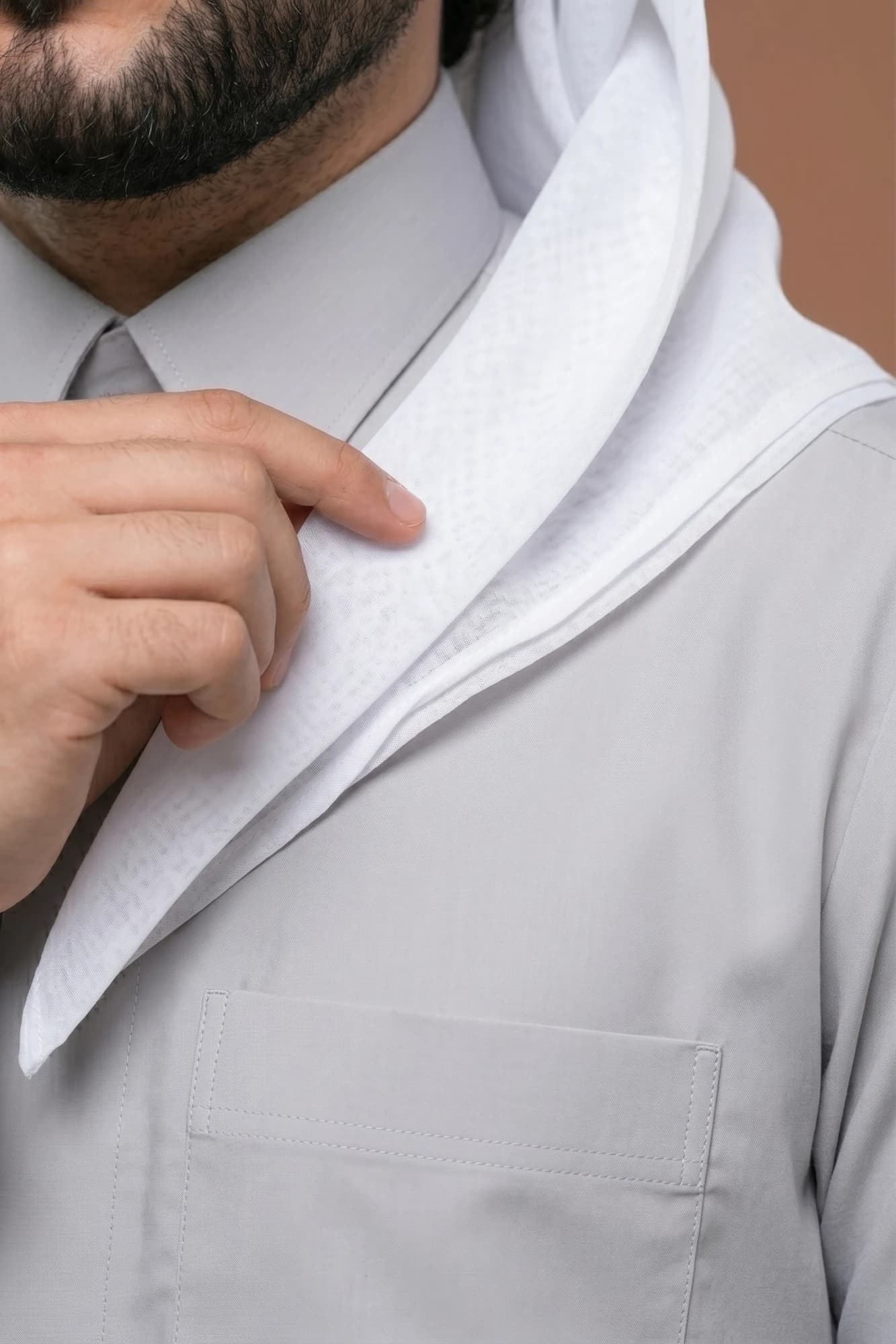 Cool Light Grey Qatari Thobe - Spun Polyester