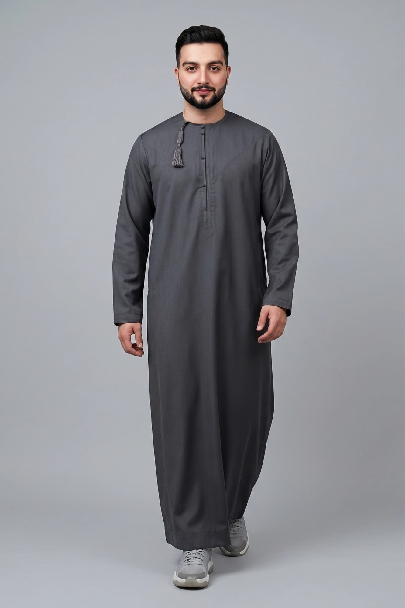 Dark Steel Gray Omani Thobe