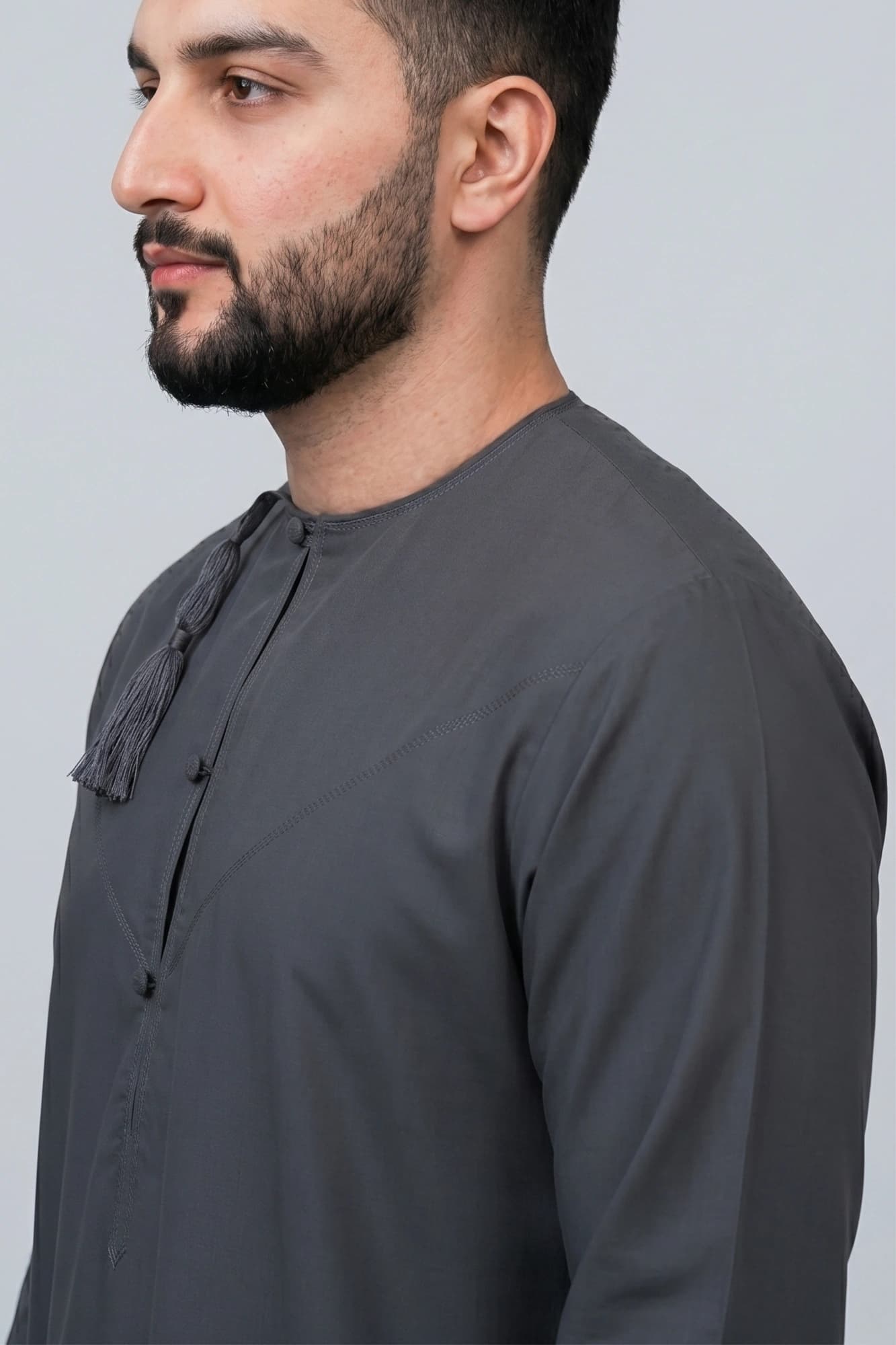 Dark Steel Gray Omani Thobe
