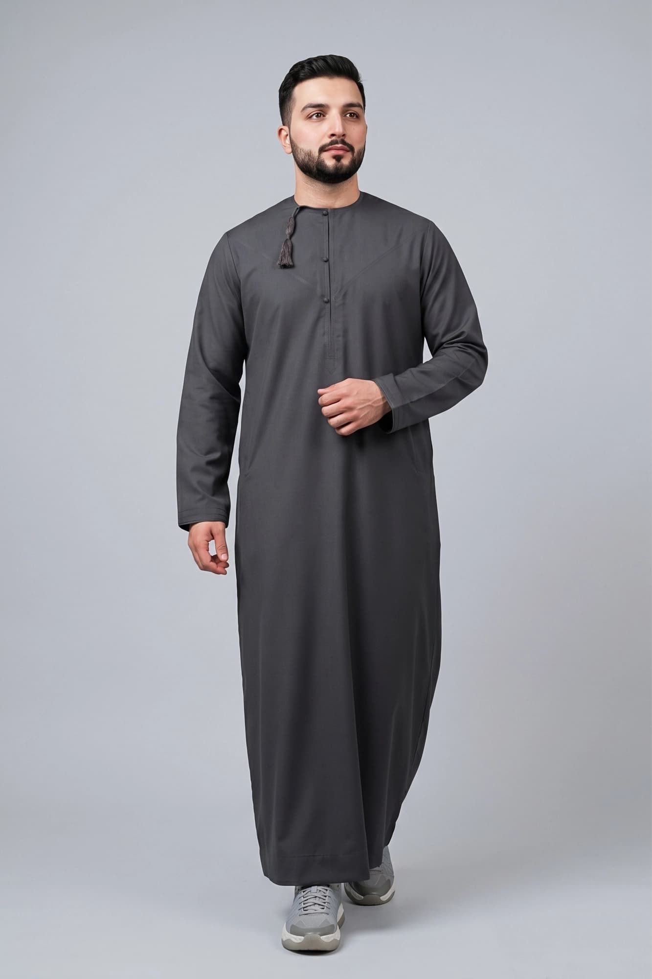 Dark Steel Gray Omani Thobe