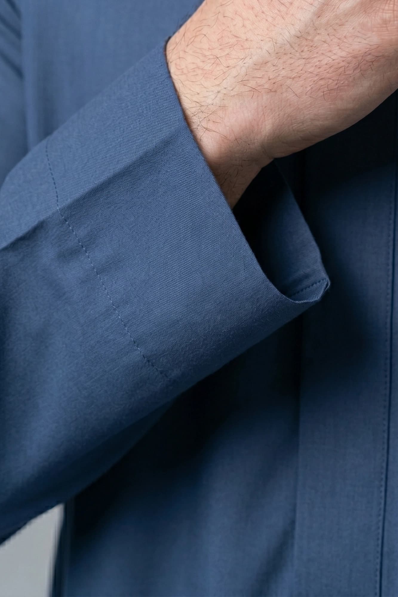 Denim Blue Kuwaiti Thobe - Spun Polyester