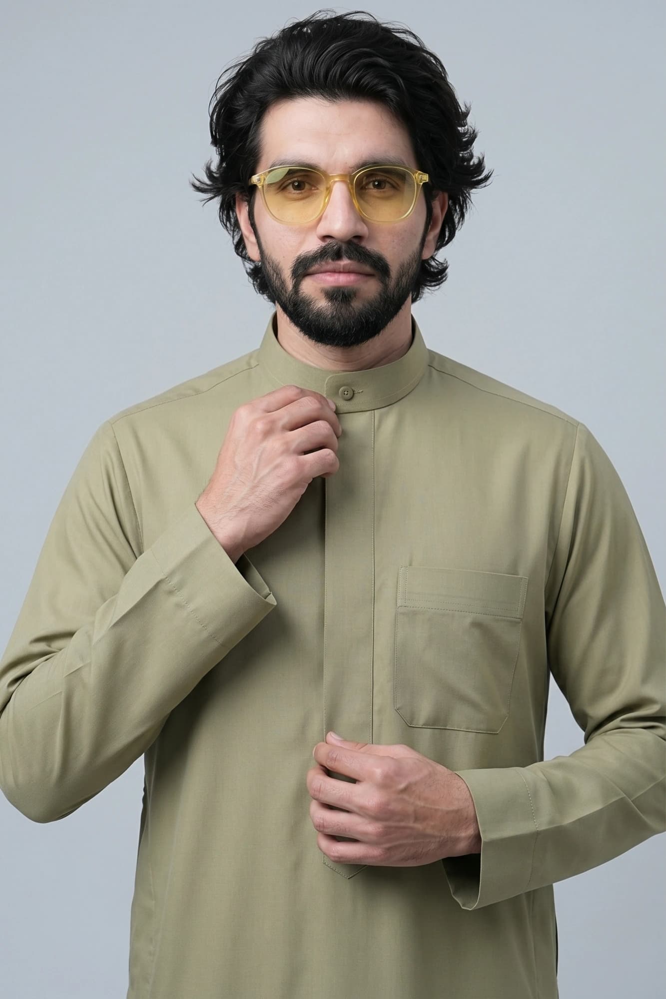 Dusty Gold Kuwaiti Thobe - Spun Polyester