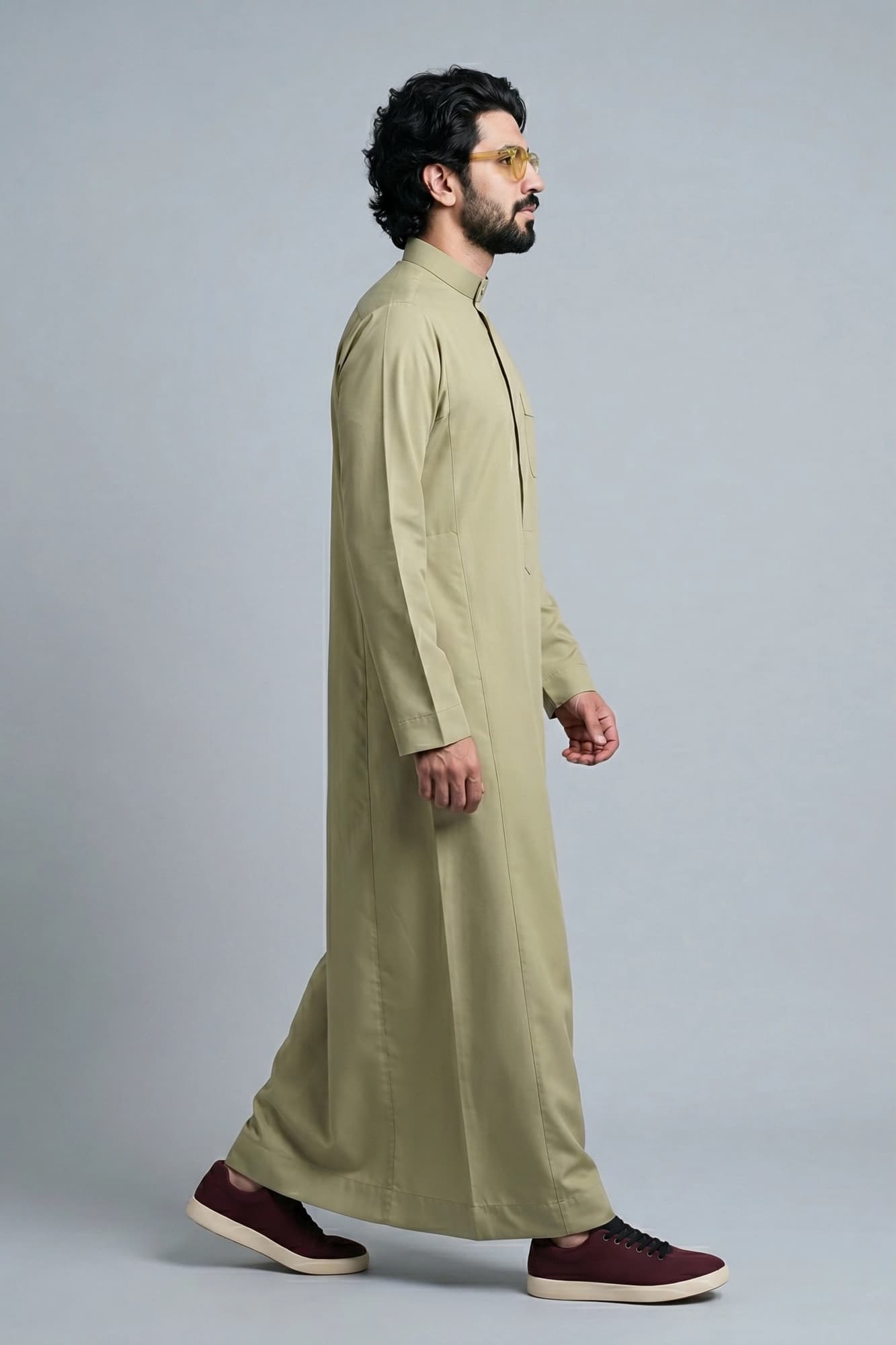 Dusty Gold Kuwaiti Thobe - Spun Polyester