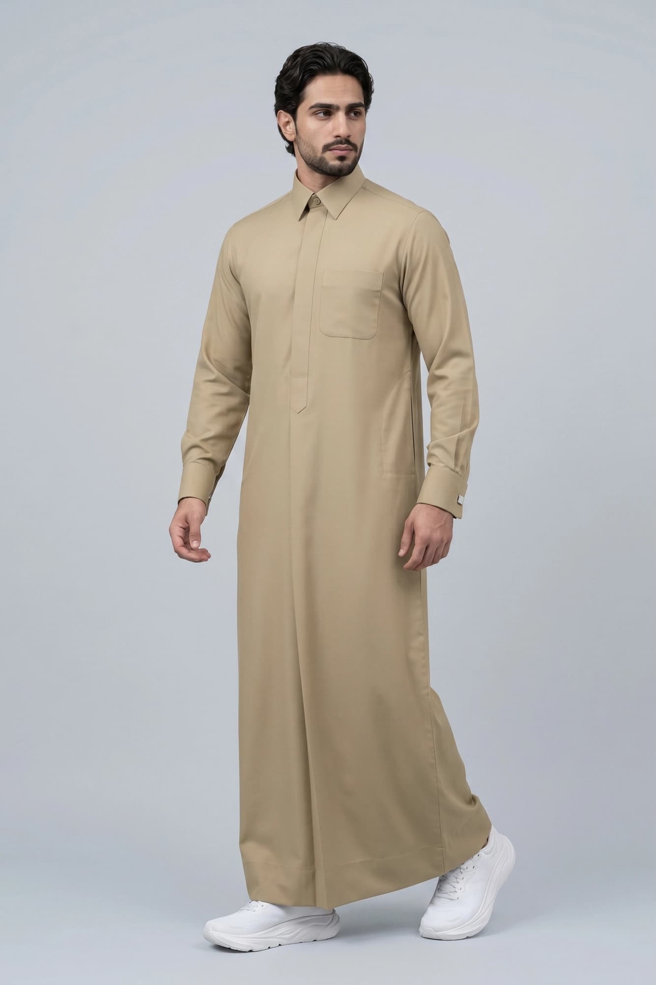 Dusty Gold Qatari Thobe - Spun Polyester