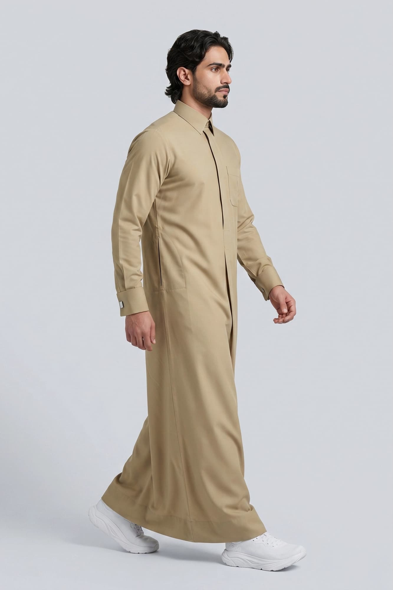 Dusty Gold Qatari Thobe - Spun Polyester