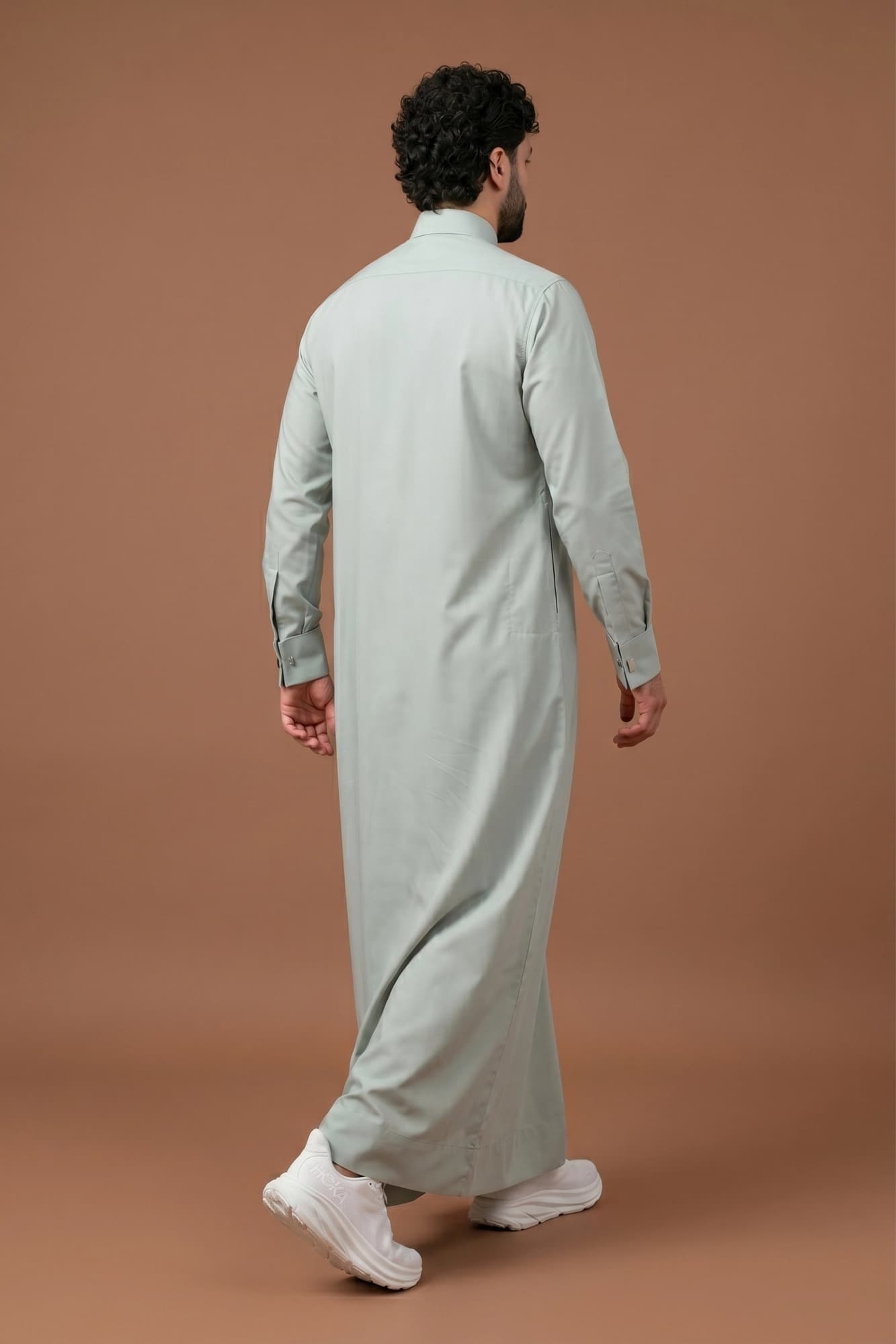 Faded Ash Qatari Thobe - Spun Polyester