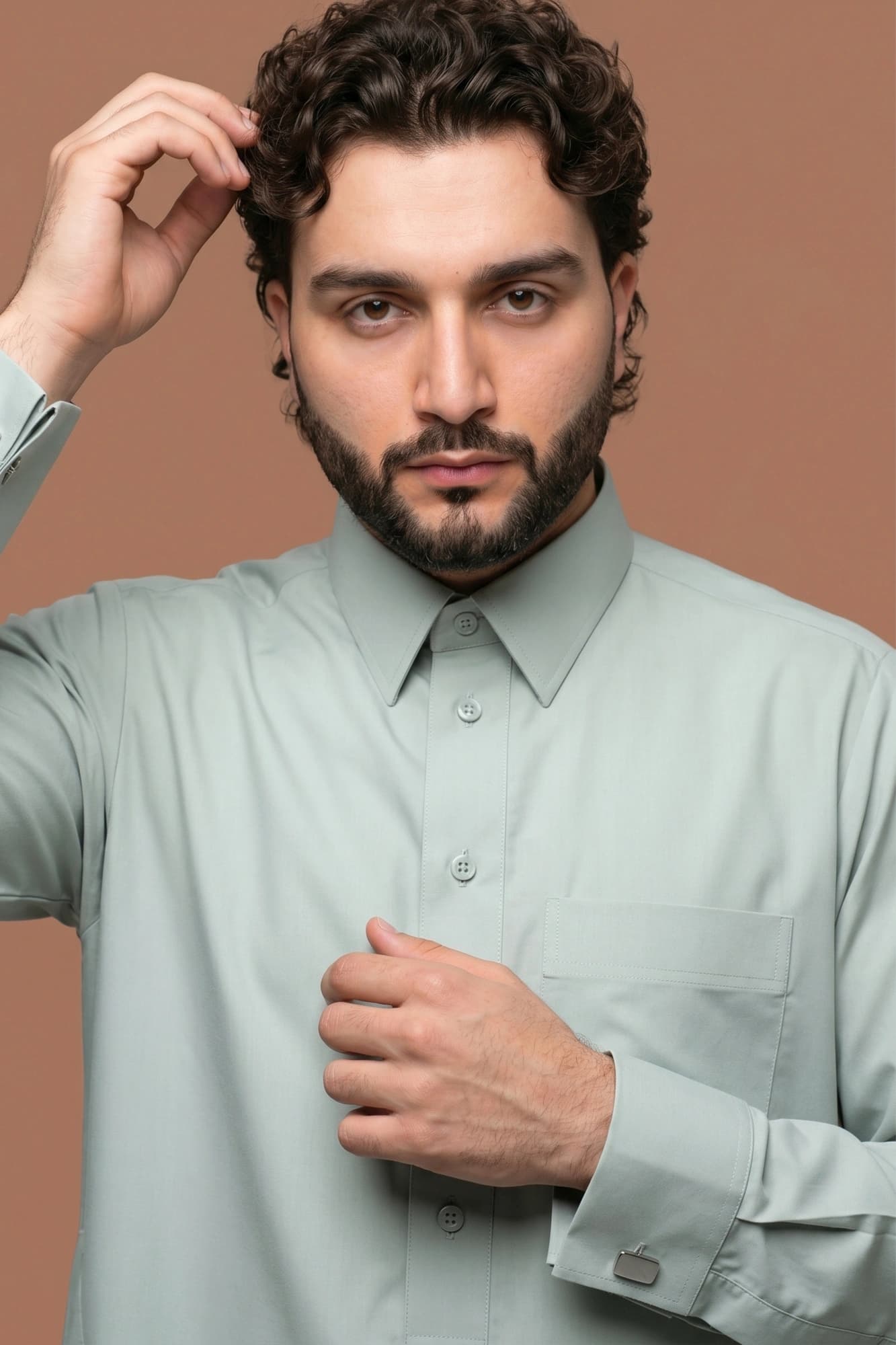 Faded Ash Qatari Thobe - Spun Polyester