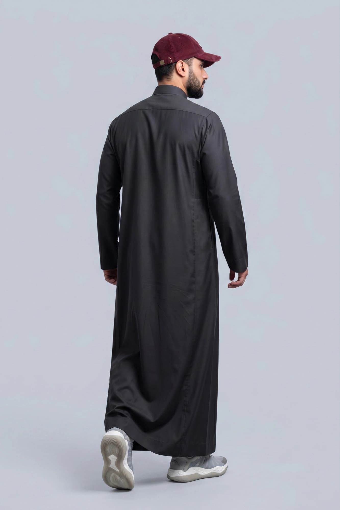 Galaxy Black Kuwaiti Thobe - Spun Polyester