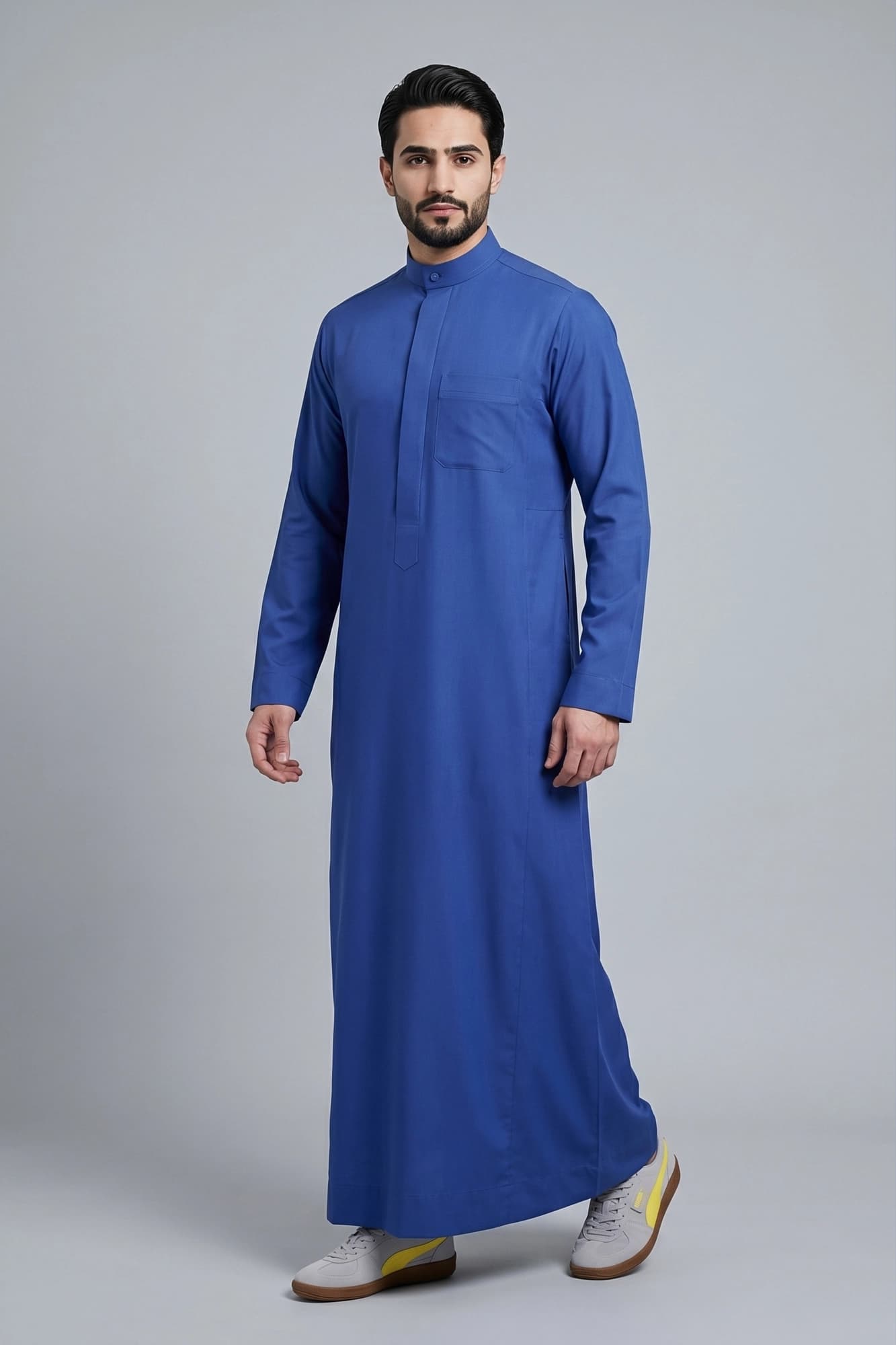 Istanbul Blue Saudi Thobe - China Wool