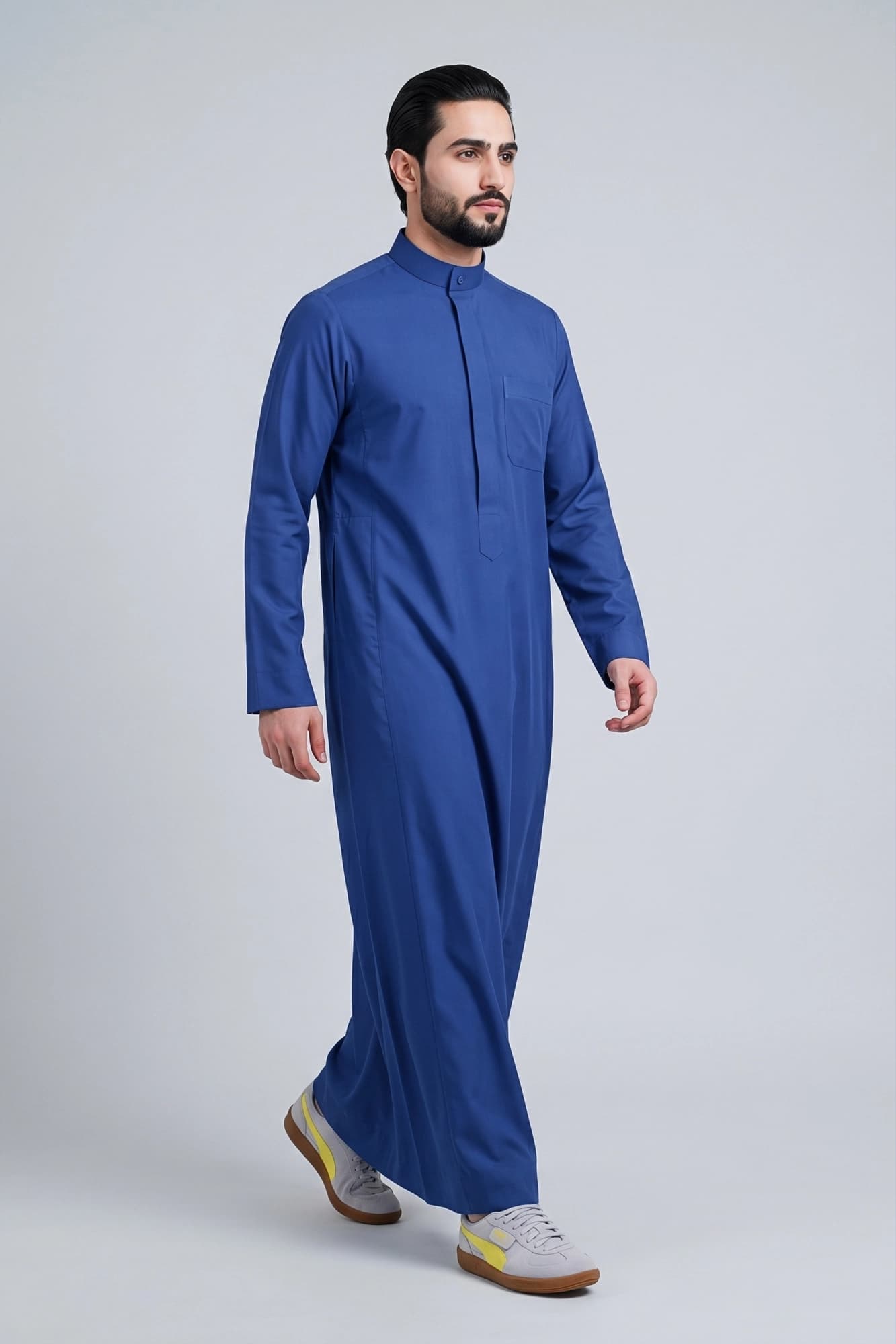 Istanbul Blue Saudi Thobe - China Wool