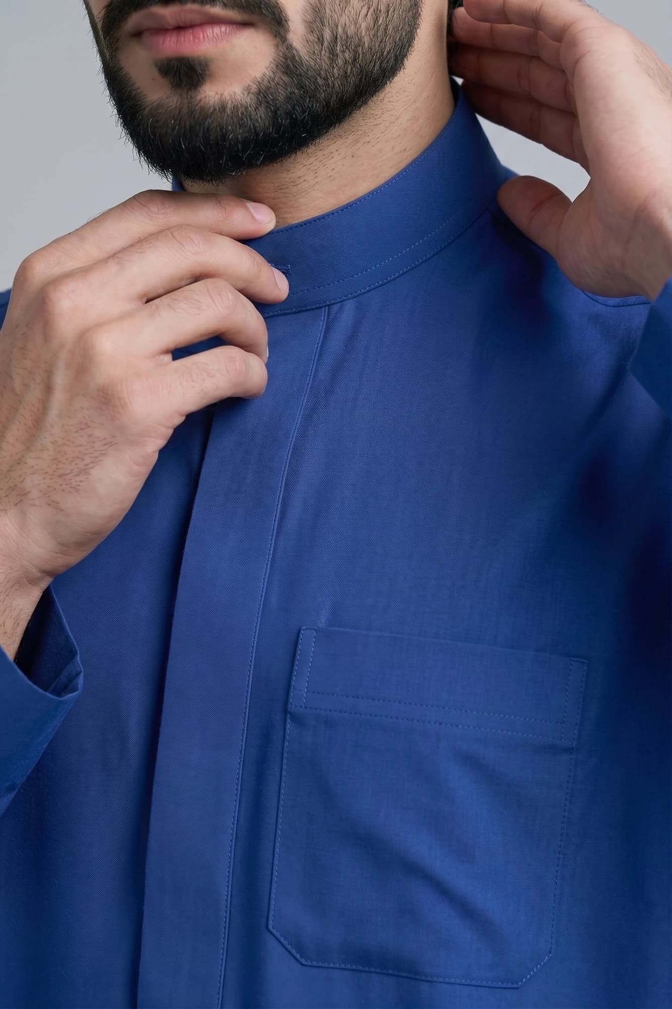 Istanbul Blue Saudi Thobe - China Wool