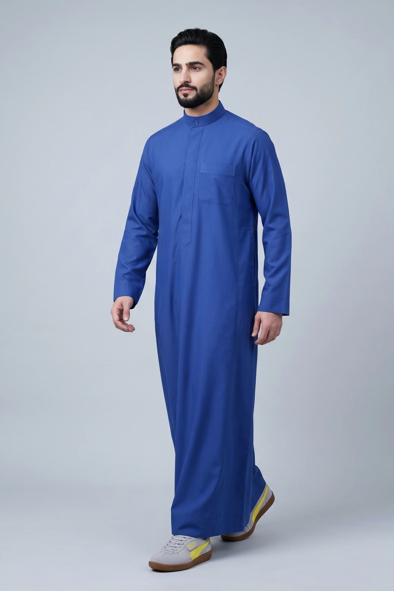 Istanbul Blue Saudi Thobe - China Wool