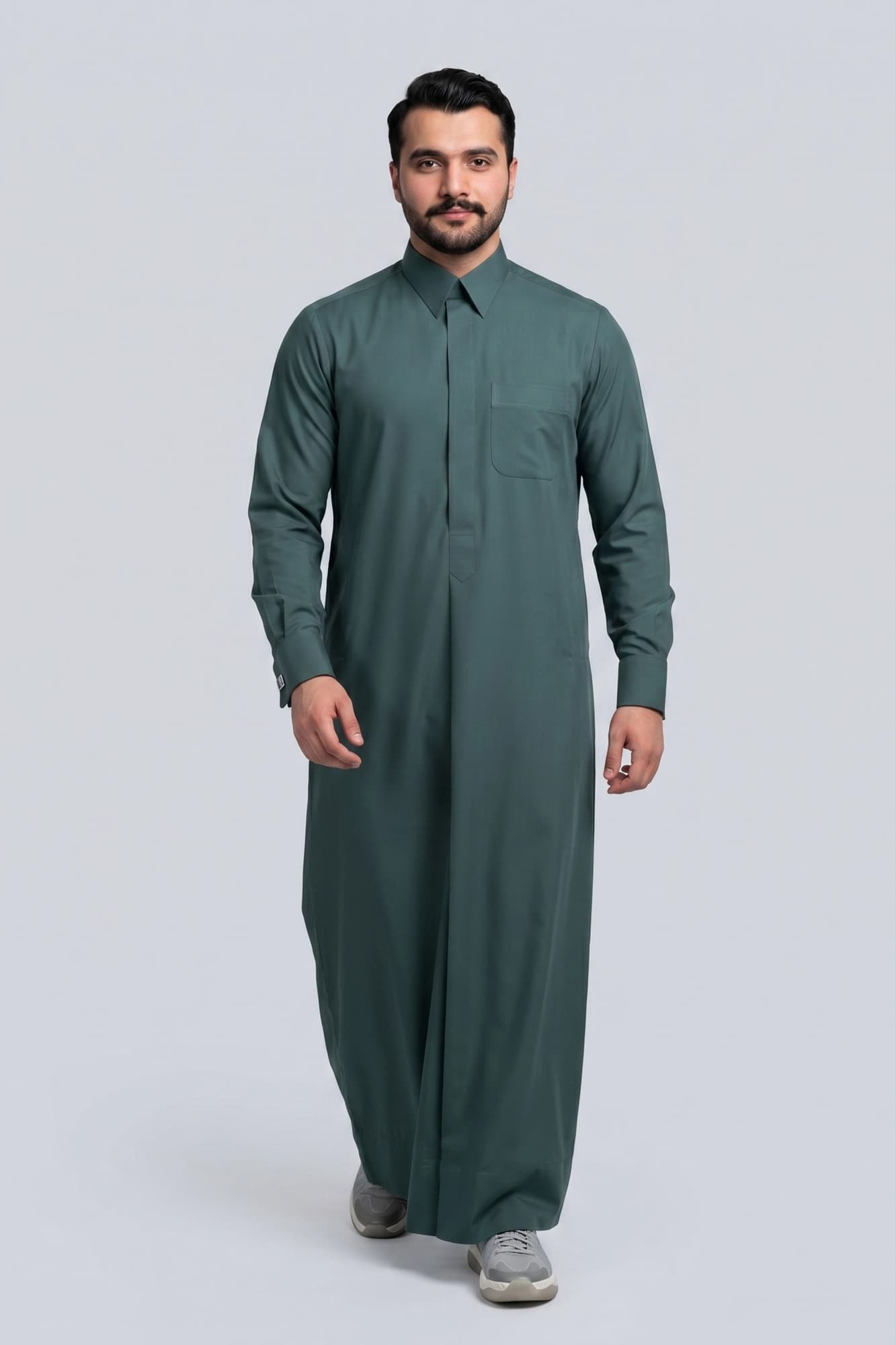 Mineral Green Qatari Thobe - Spun Polyester