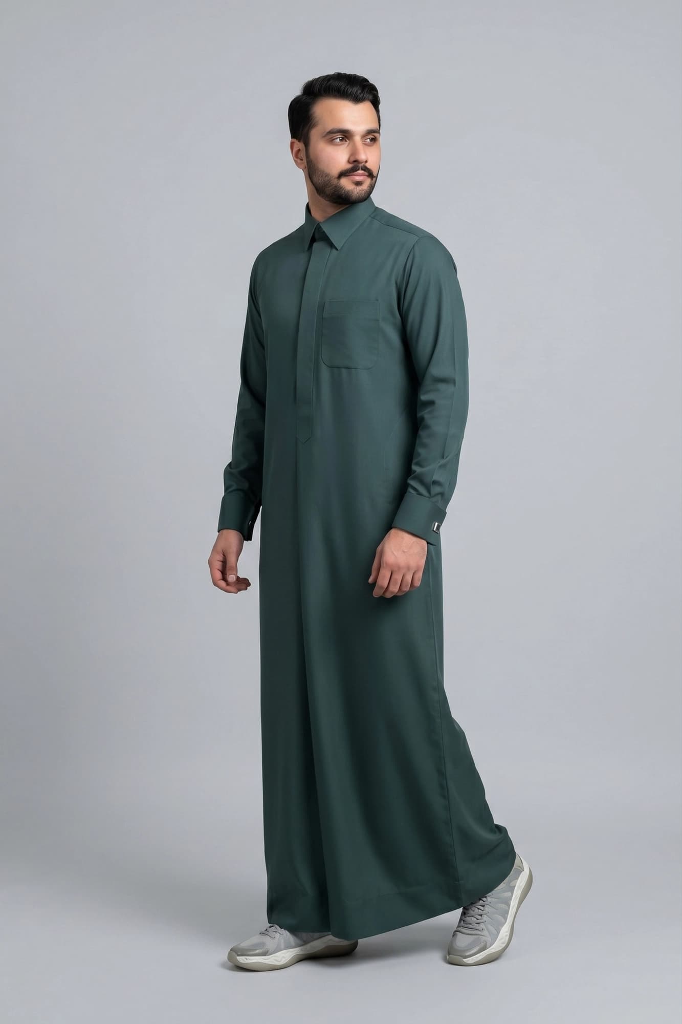 Mineral Green Qatari Thobe - Spun Polyester