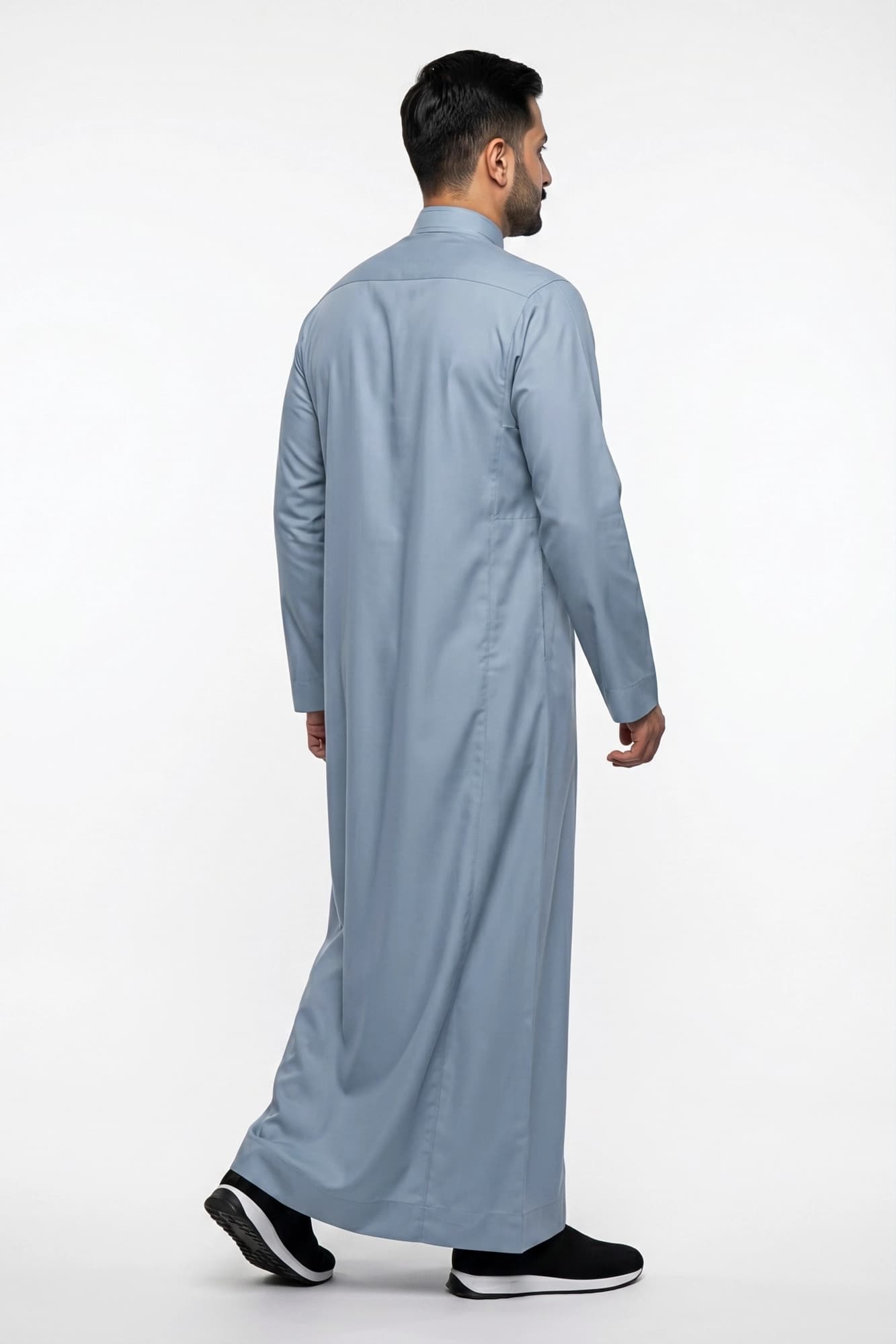 Misty Blue Saudi Zip Thobe - China Wool