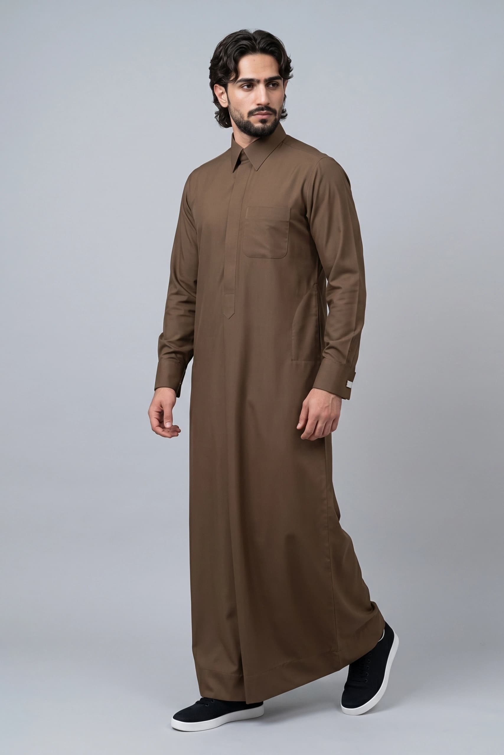 Teakwood Qatari Thobe - Spun Polyester