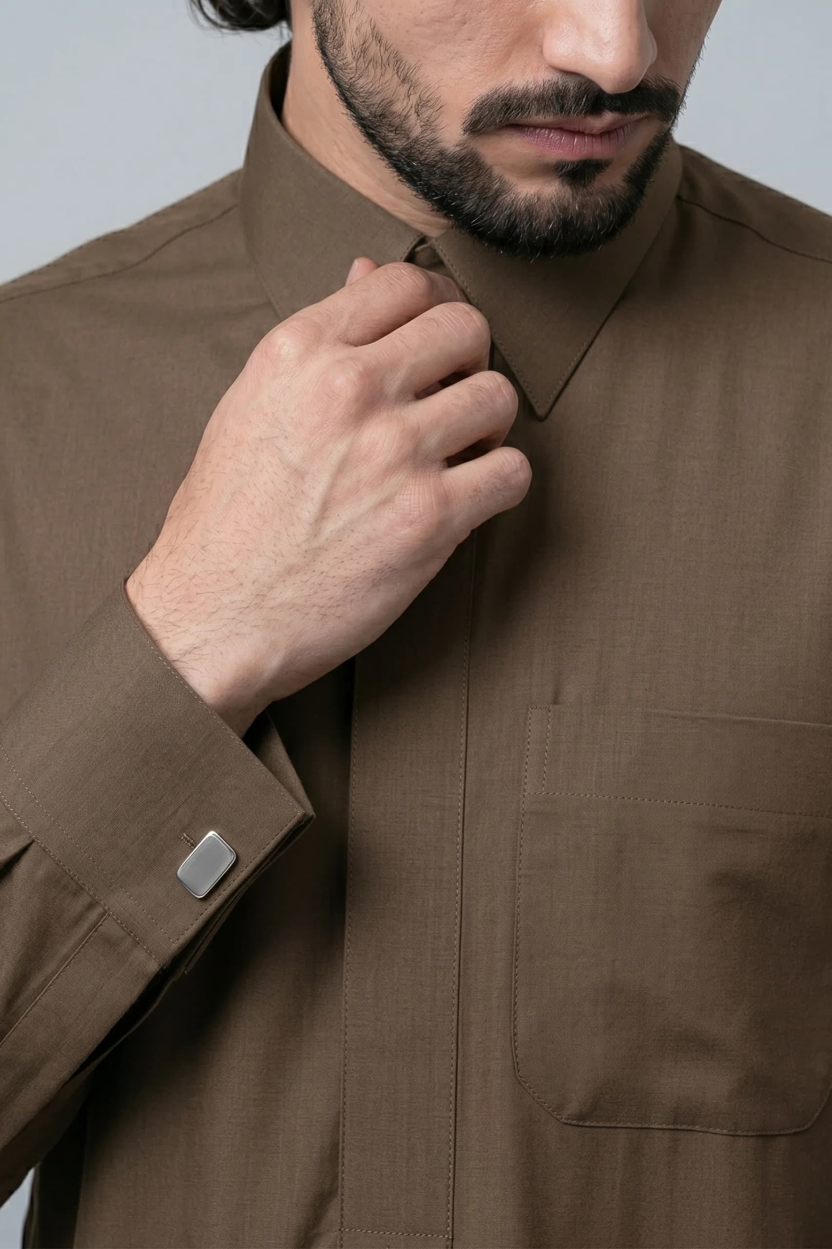 Teakwood Qatari Thobe - Spun Polyester