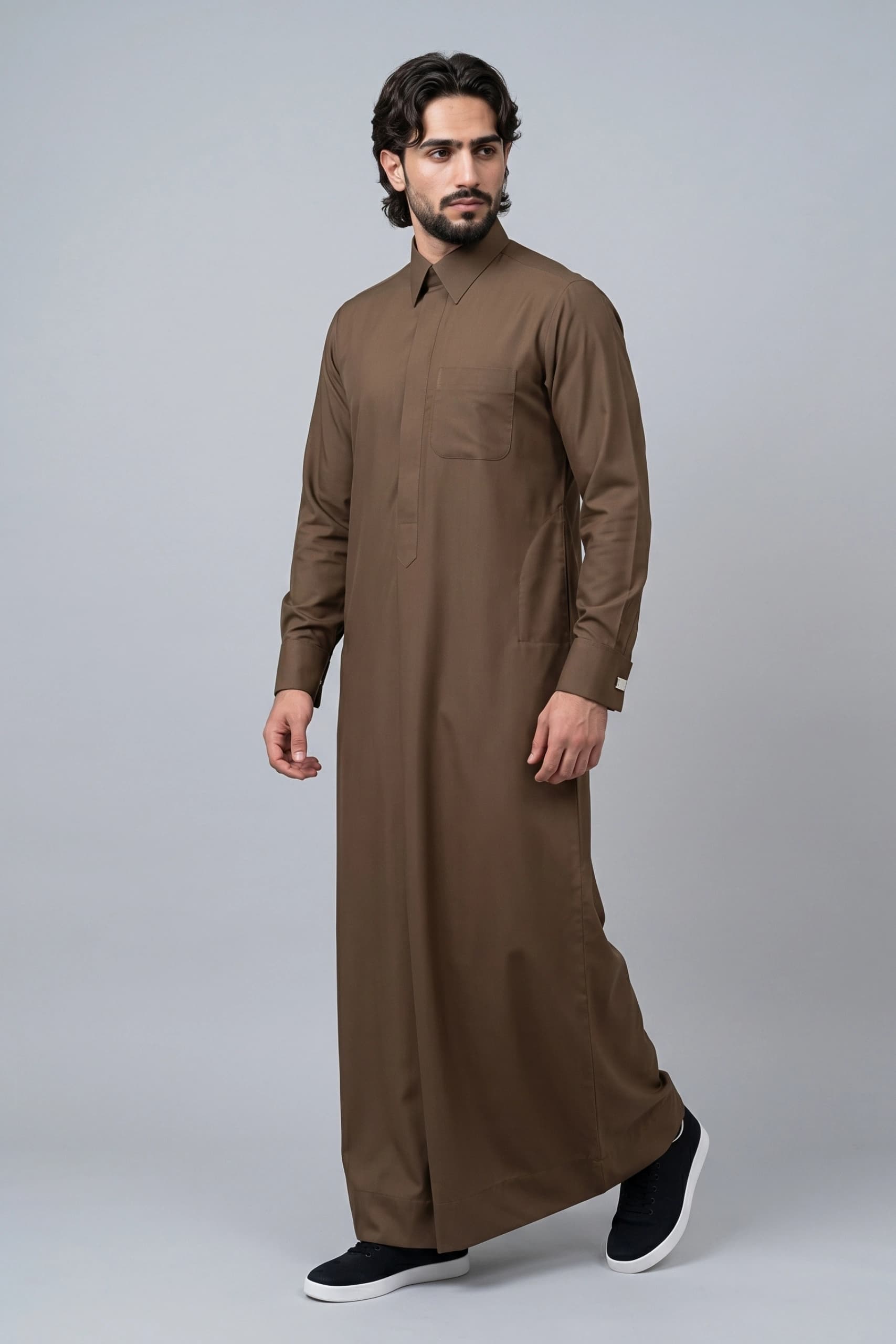 Teakwood Qatari Thobe - Spun Polyester