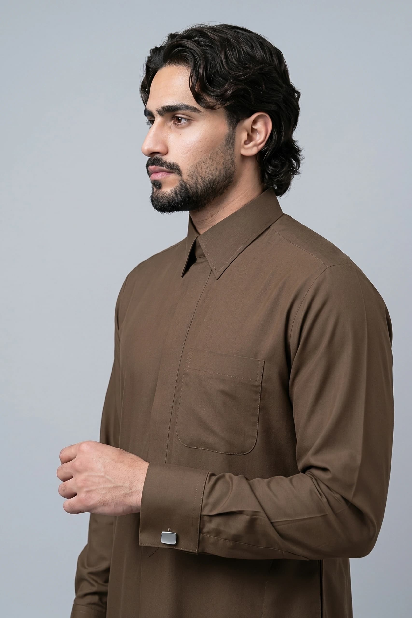 Teakwood Qatari Thobe - Spun Polyester