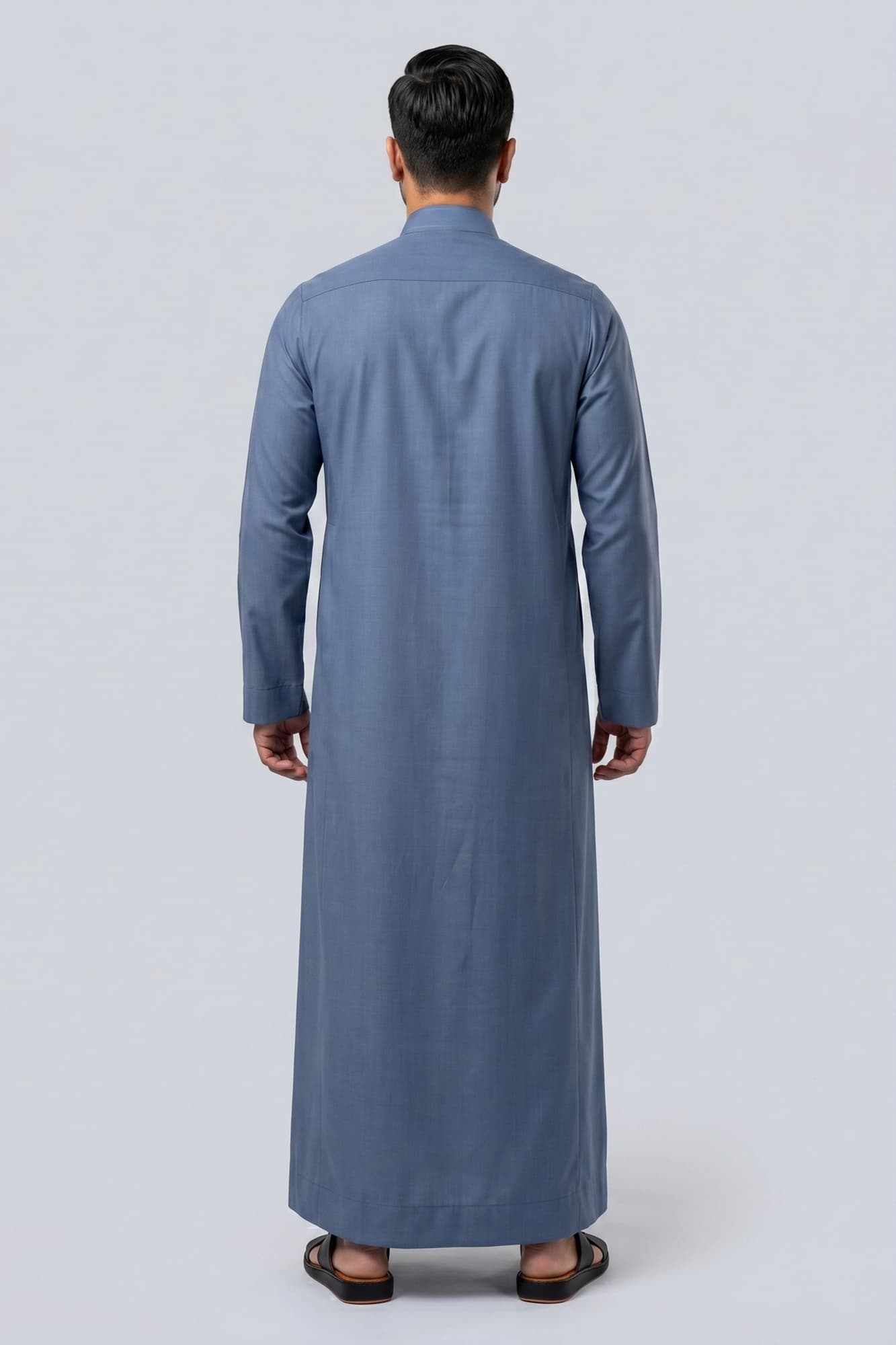Muted Sky Blue Saudi Thobe - China Wool